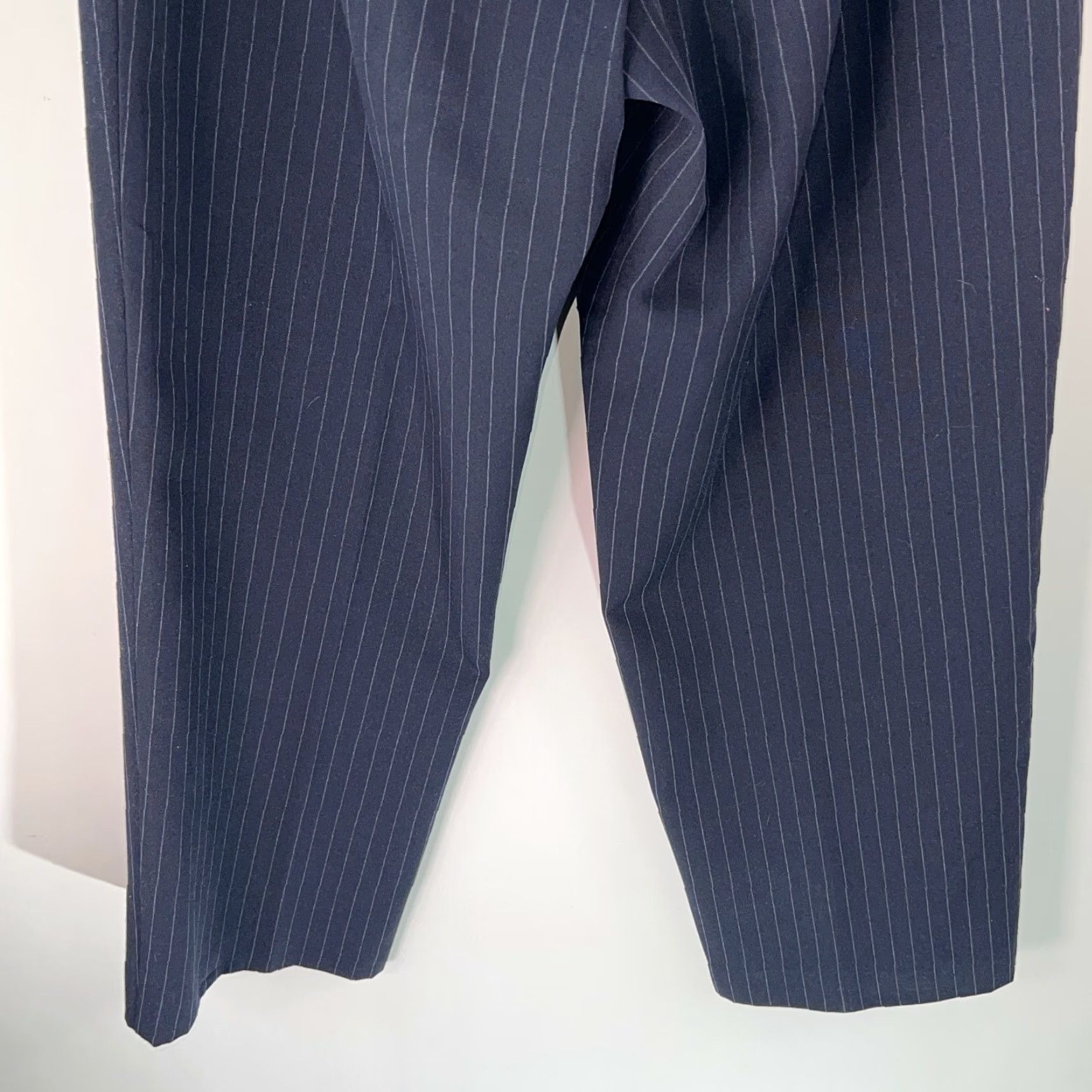 Vintage VINTAGE M&S Women Dress Pants Flat Front Striped Blue 32X29 Pants, Casual Regular Rise 29 in Inseam 29 in Mens? Size 24" / US 00 / IT 34 - 4 Thumbnail