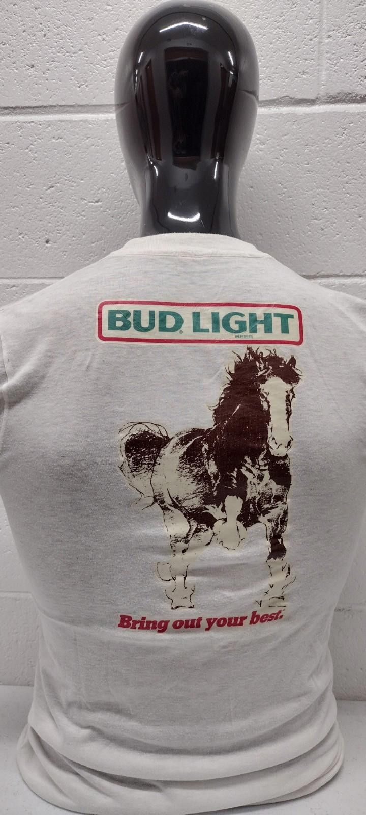 Other BUD LIGHT Vintage 1983 T-shirt Navy Horse Gym Muscle Uni S/M Size US S / EU 44-46 / 1 - 2 Thumbnail