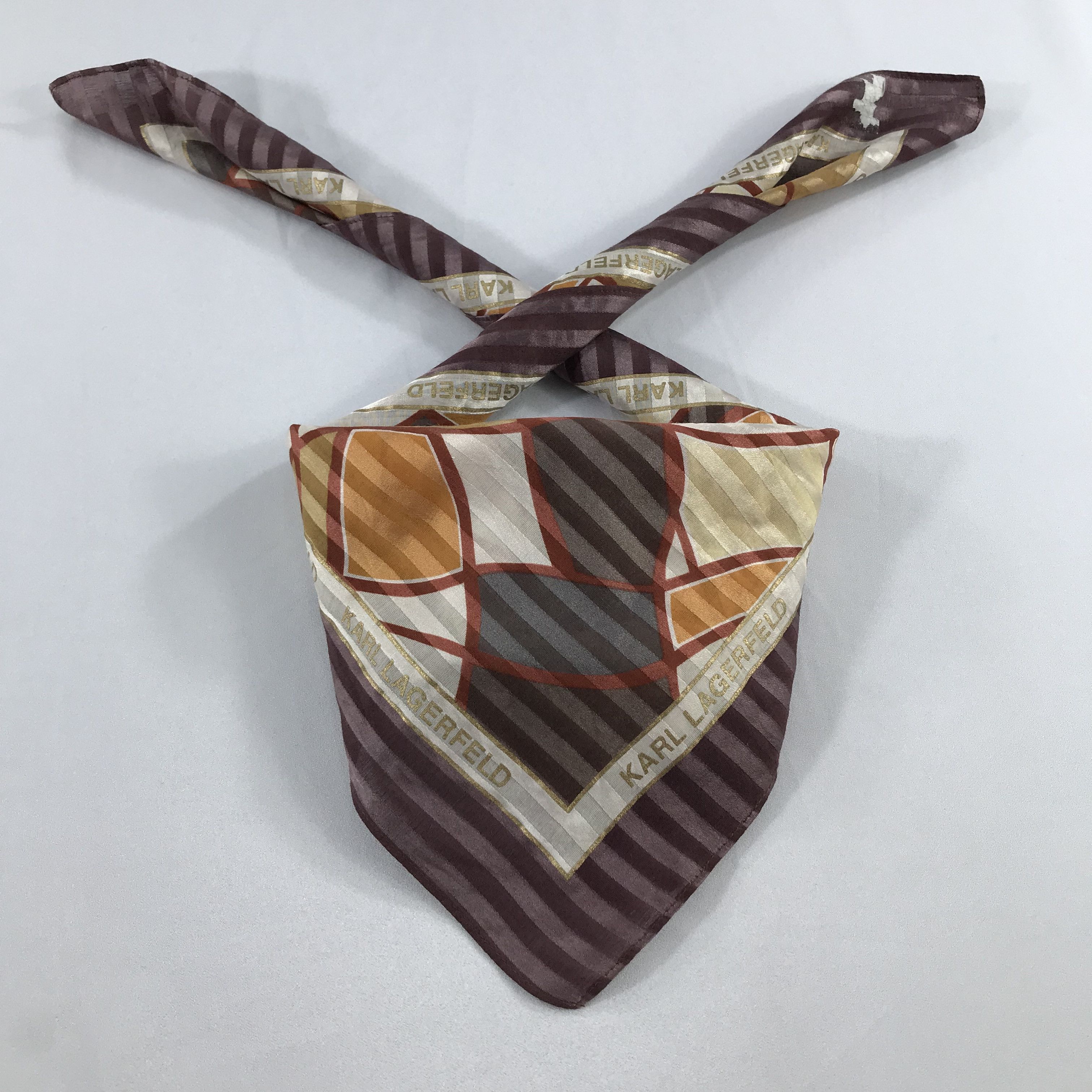 Karl Lagerfeld × Vintage Karl Lagerfeld Bandana / Handkerchief / Neckerchief -S2355 Size ONE SIZE - 3 Thumbnail