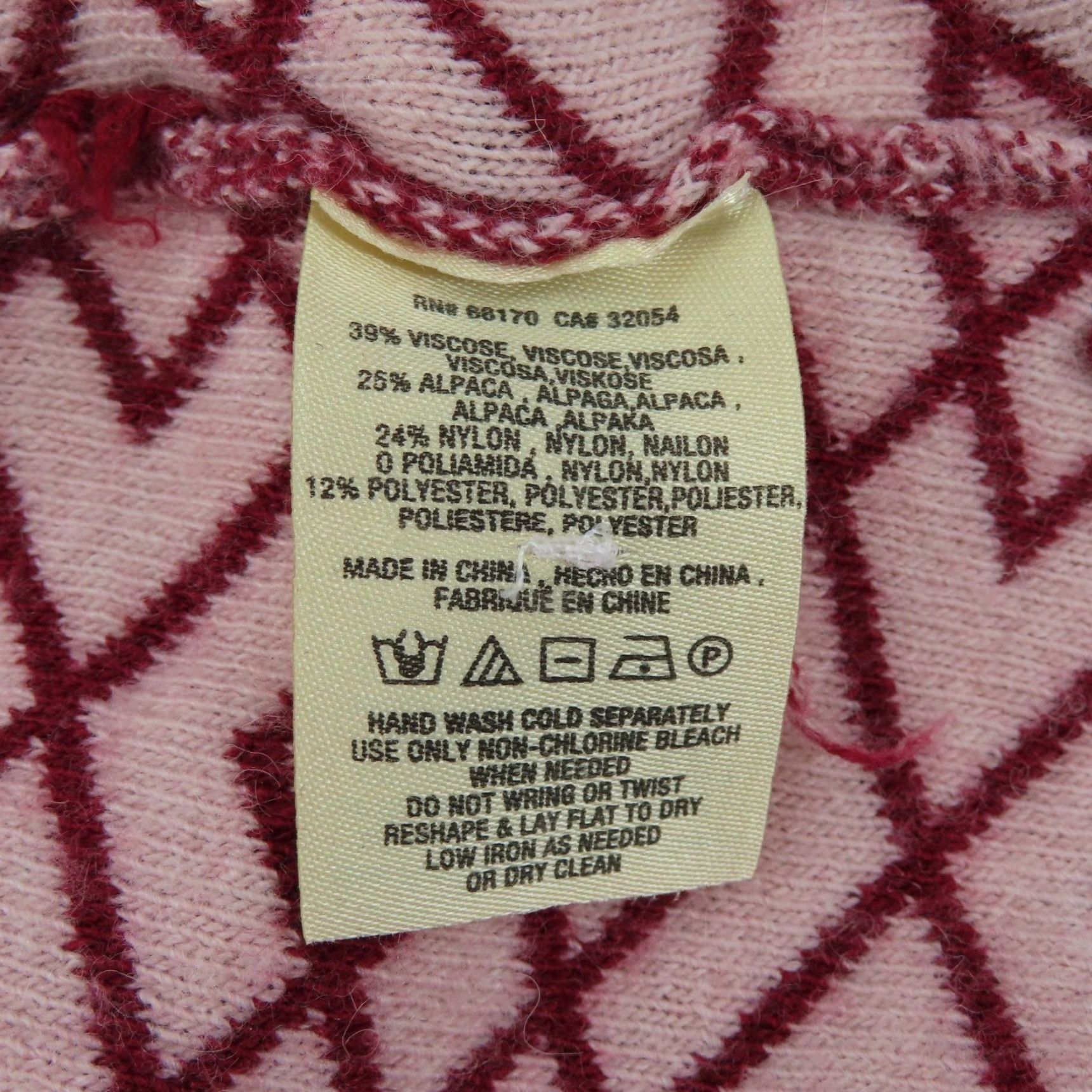 Anthropologie Moth Womens Medium Red Geometric Knit Pullover Sweater Long Sleeve Cowl Neck Shirt Top Size M / US 6-8 / IT 42-44 - 7 Thumbnail