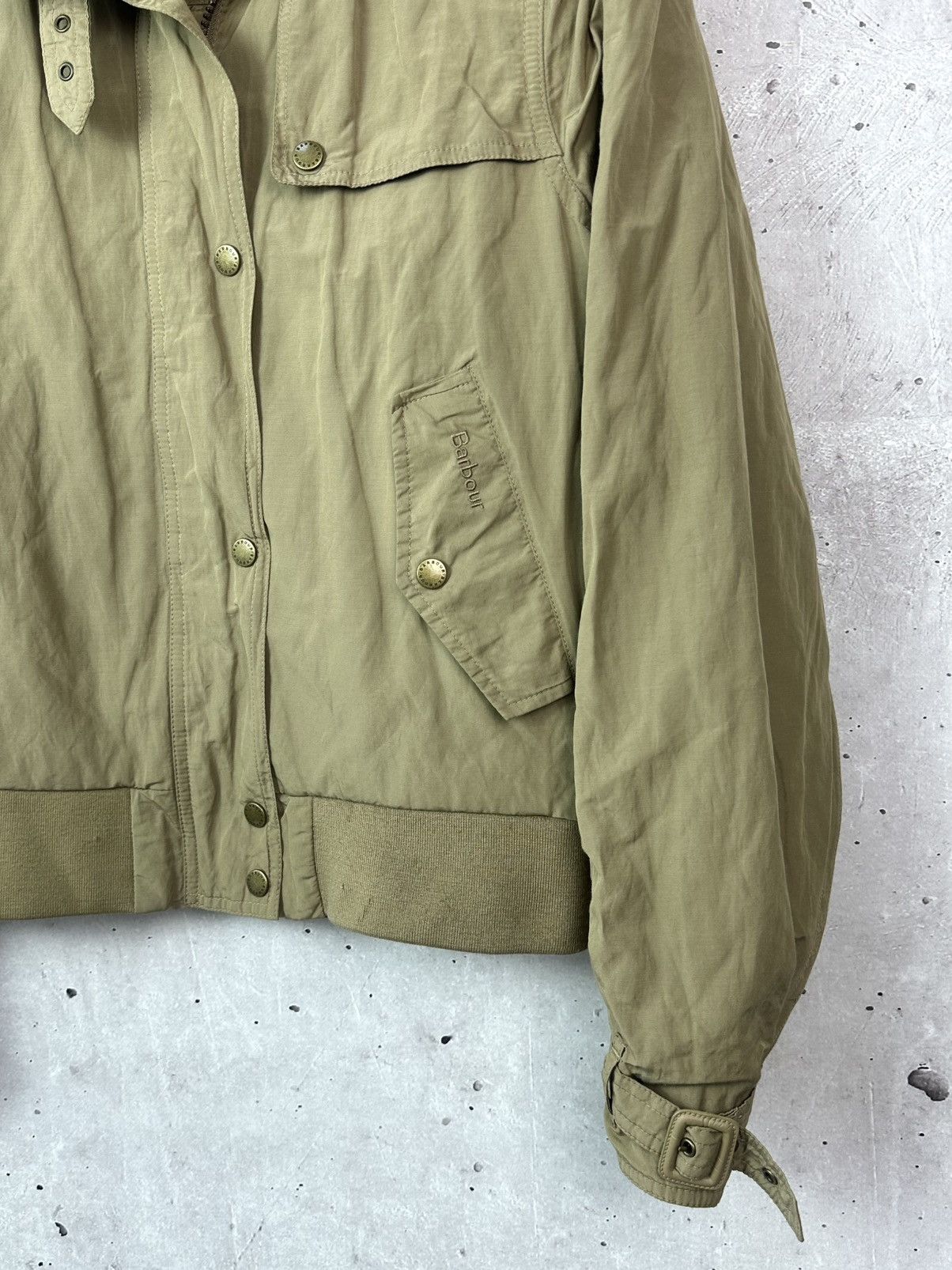 Barbour Barbour 1939 Steel Flyer Beige Women’s Bomber Zip Jacket Size XL / US 12-14 / IT 48-50 - 7 Thumbnail