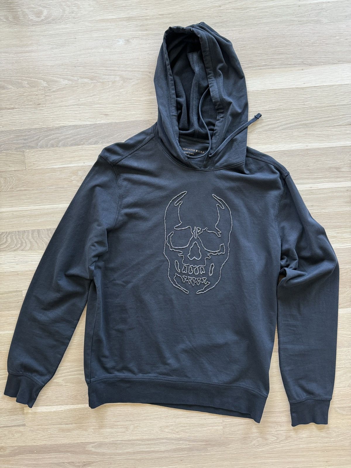image of John Varvatos Skull Pullover Hoodie in Black, Men's (Size Medium)