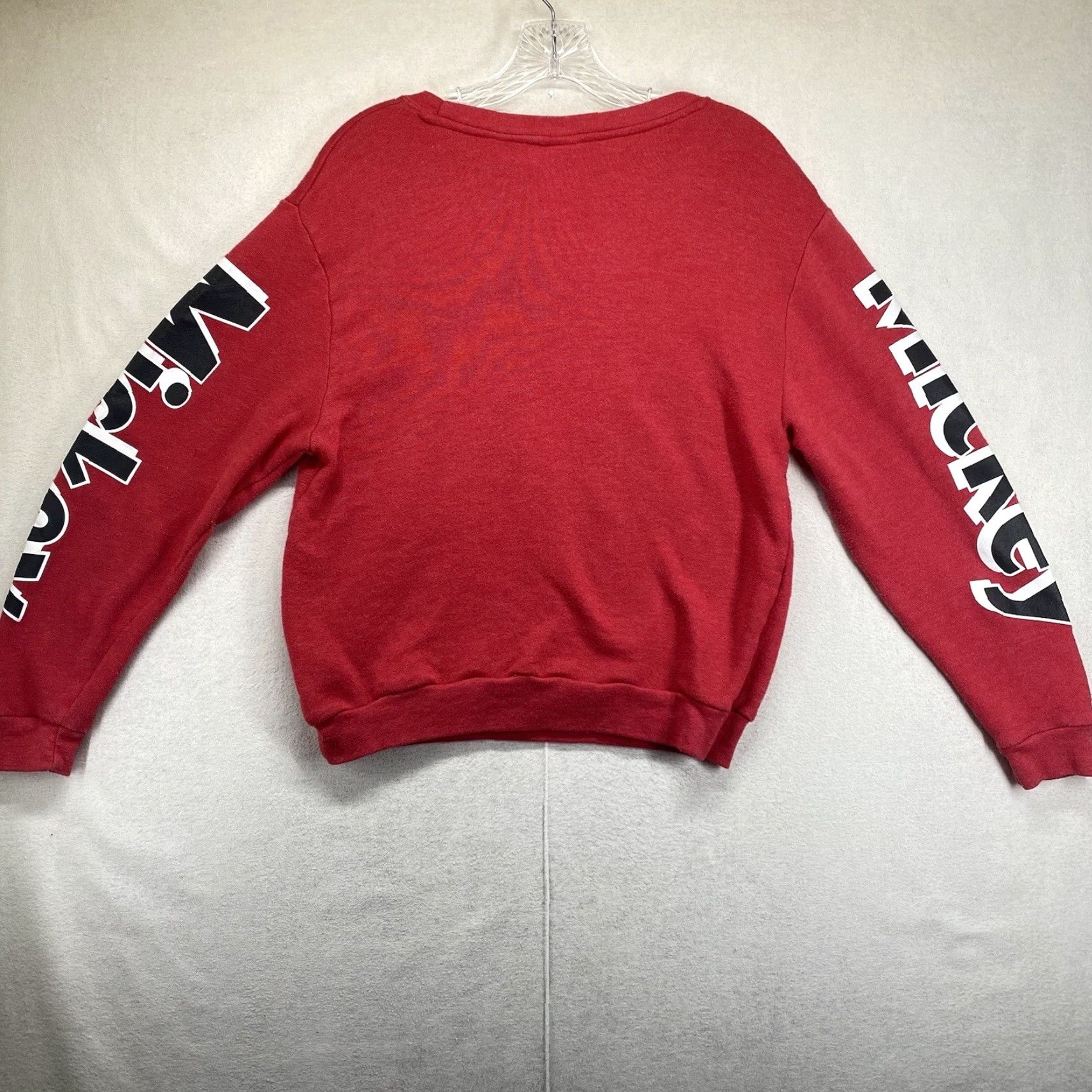 Disney Disney Sweatshirt Women’s Mickey Mouse Long Sleeve Crewneck Large Face Graphic Red Medium Regular Fit Size M / US 6-8 / IT 42-44 - 3 Thumbnail