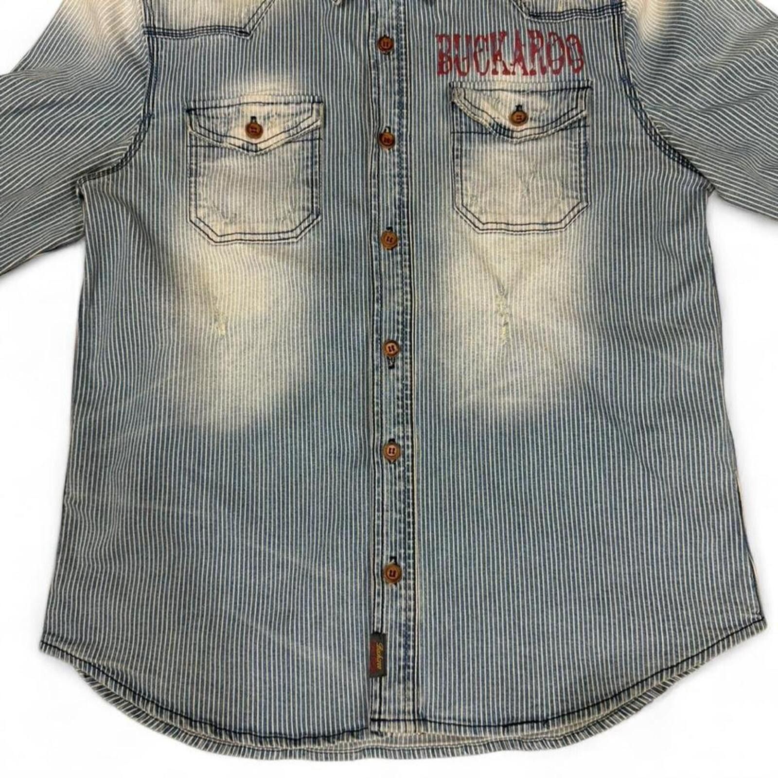 Ed Hardy Vintage Rare Buckaroo blue jacket style button up shirt Size US L / EU 52-54 / 3 - 4 Thumbnail