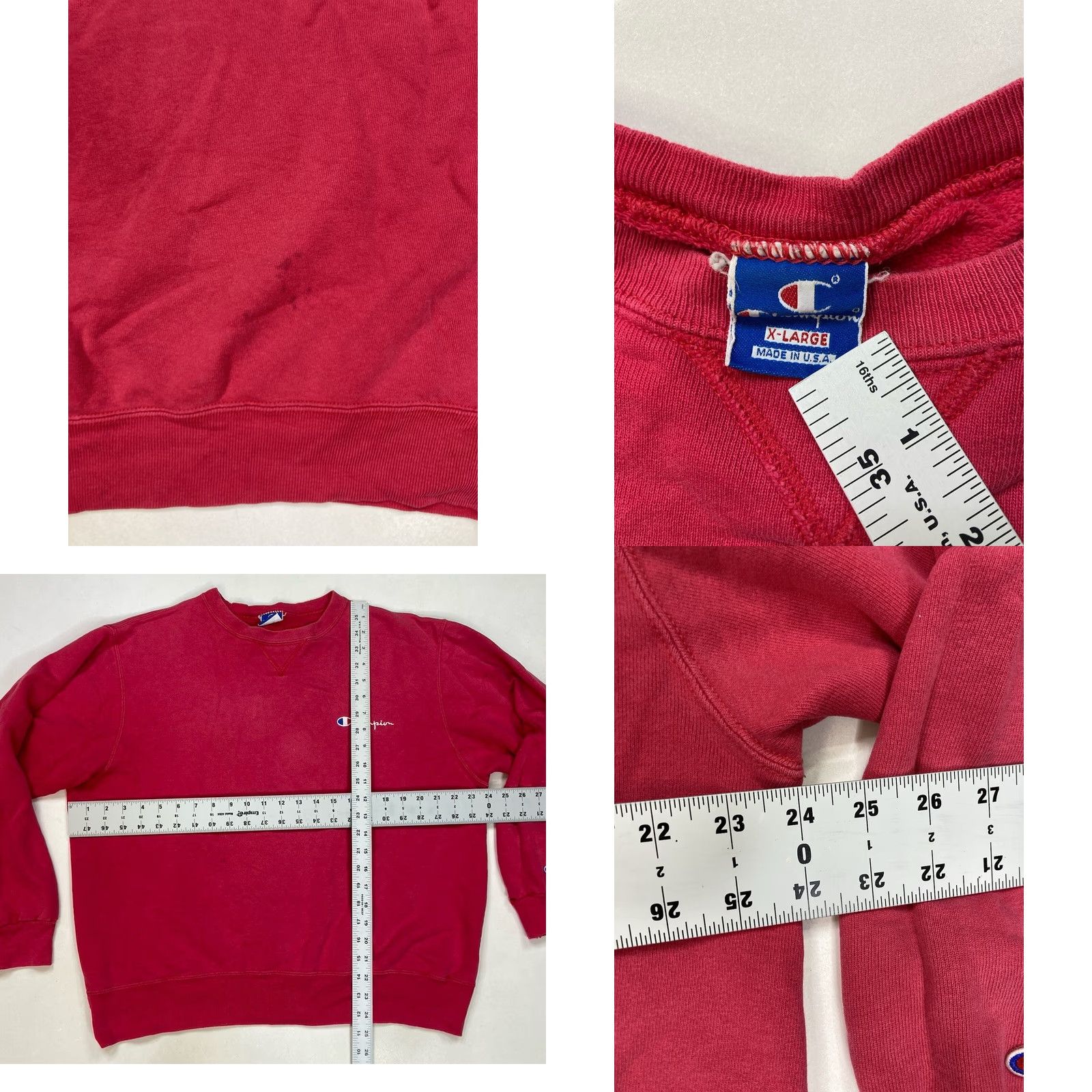 Champion VINTAGE Champion Sweatshirt Men Large L Red 90s Crewneck Logo Embroidered Cotton Pullover Size US L / EU 52-54 / 3 - 8 Thumbnail