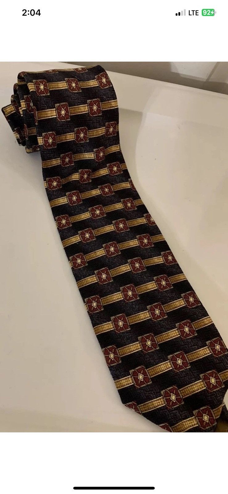 Robert Talbott Robert Talbott studio tie black gold maroon neckties silk Size ONE SIZE - 3 Thumbnail