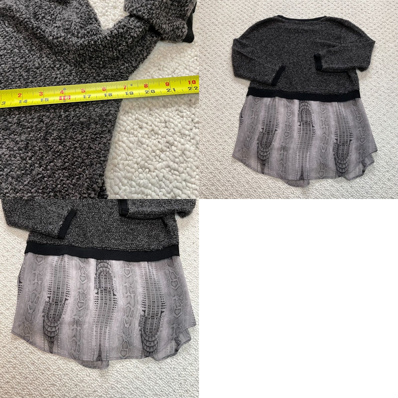 Elie Tahari Elie Tahari Design Nation Womens Pullover Combo Sweater Tunic Size Small Gray Size S / US 4 / IT 40 - 8 Thumbnail