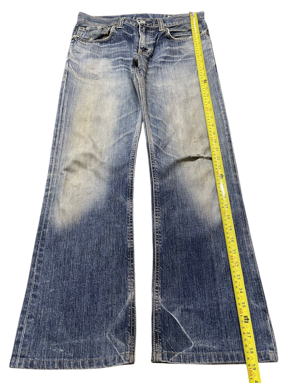 Edwin Edwin Rebel Vintage Blue Faded Wash Distress Baggy Jeans Size US 32 / EU 48 - 14 Thumbnail