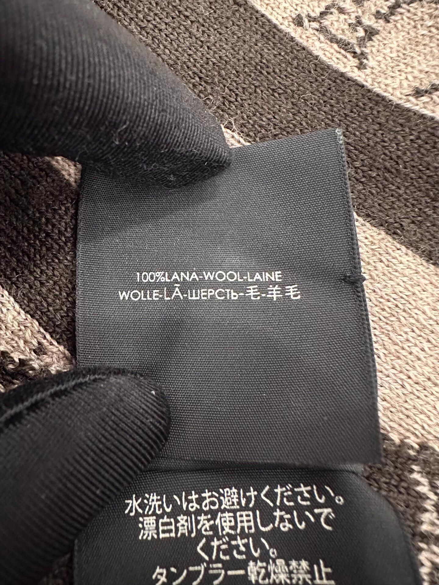 Gucci Gucci Brown Black GG Logo Wool Scarf 30x200cm New Size ONE SIZE - 9 Thumbnail