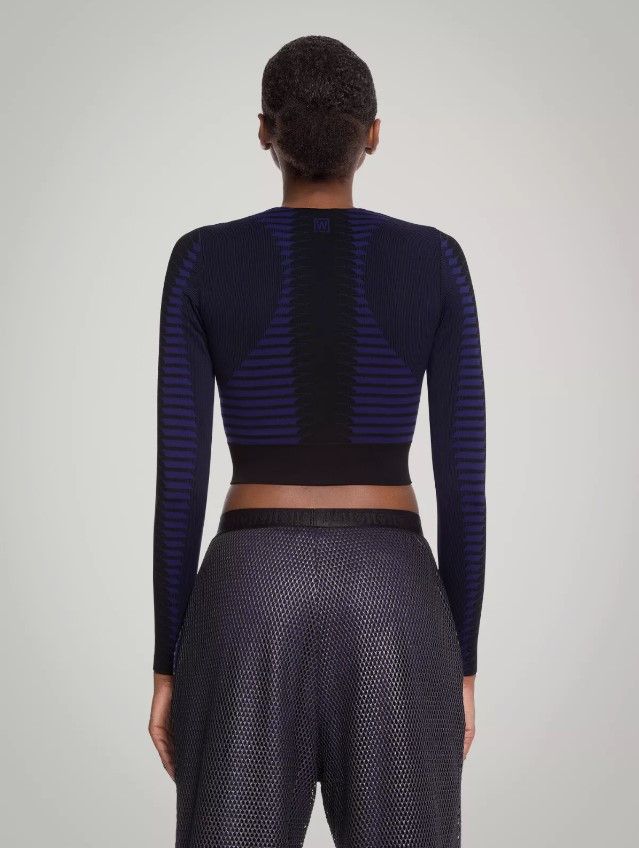 Wolford Wolford crop long sleeves indigo berry/black top. Size M Size M / US 6-8 / IT 42-44 - 3 Thumbnail