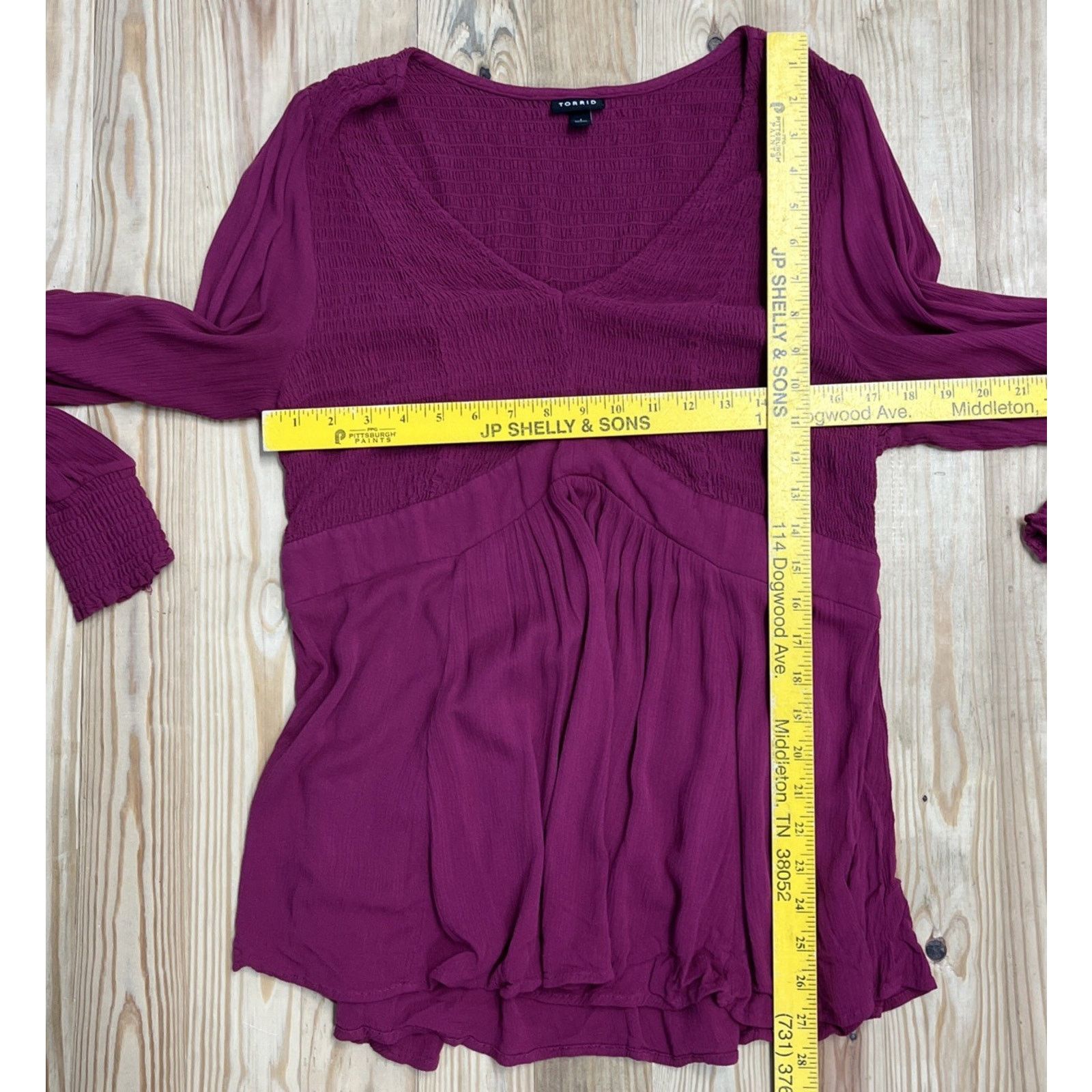 Other TORRID Size 1 Raspberry Bodice Empire Waist Tunic Top Size XS / US 0-2 / IT 36-38 - 5 Thumbnail