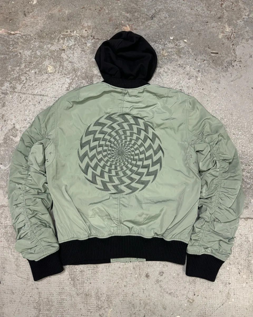 Diesel Diesel Light Green Spinal Embroidered Back Hooded Bomber Jacket Size US M / EU 48-50 / 2 - 1 Thumbnail