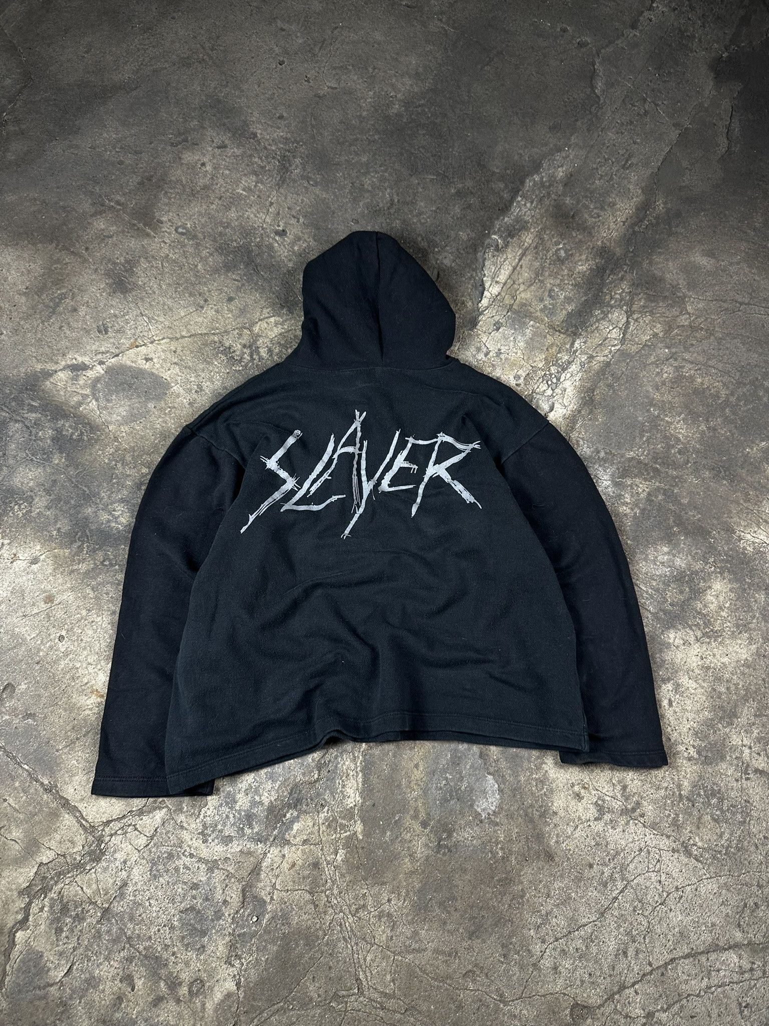 00s Vintage Slayer Thrash Metal Band Hoodie, image size:1536x2048