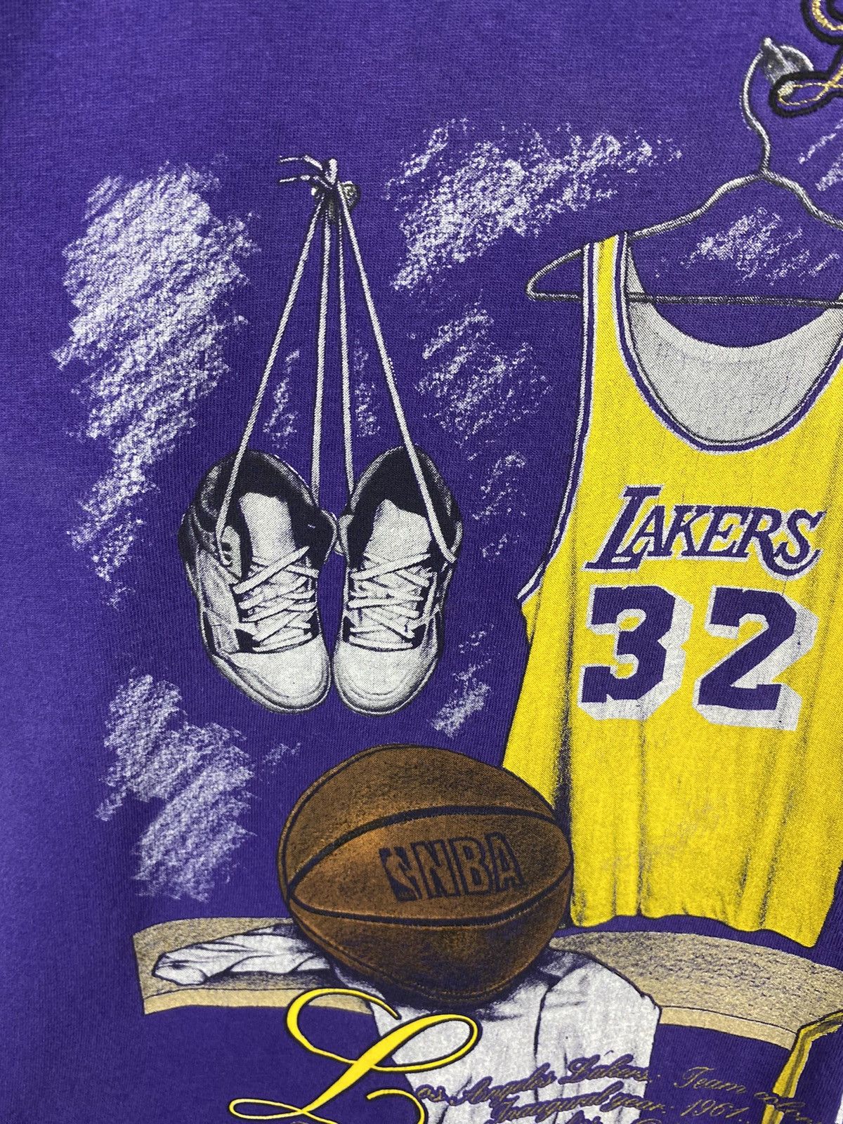 NBA × Vintage Vtg 90s LA Lakers T-Shirt Size US L / EU 52-54 / 3 - 3 Thumbnail