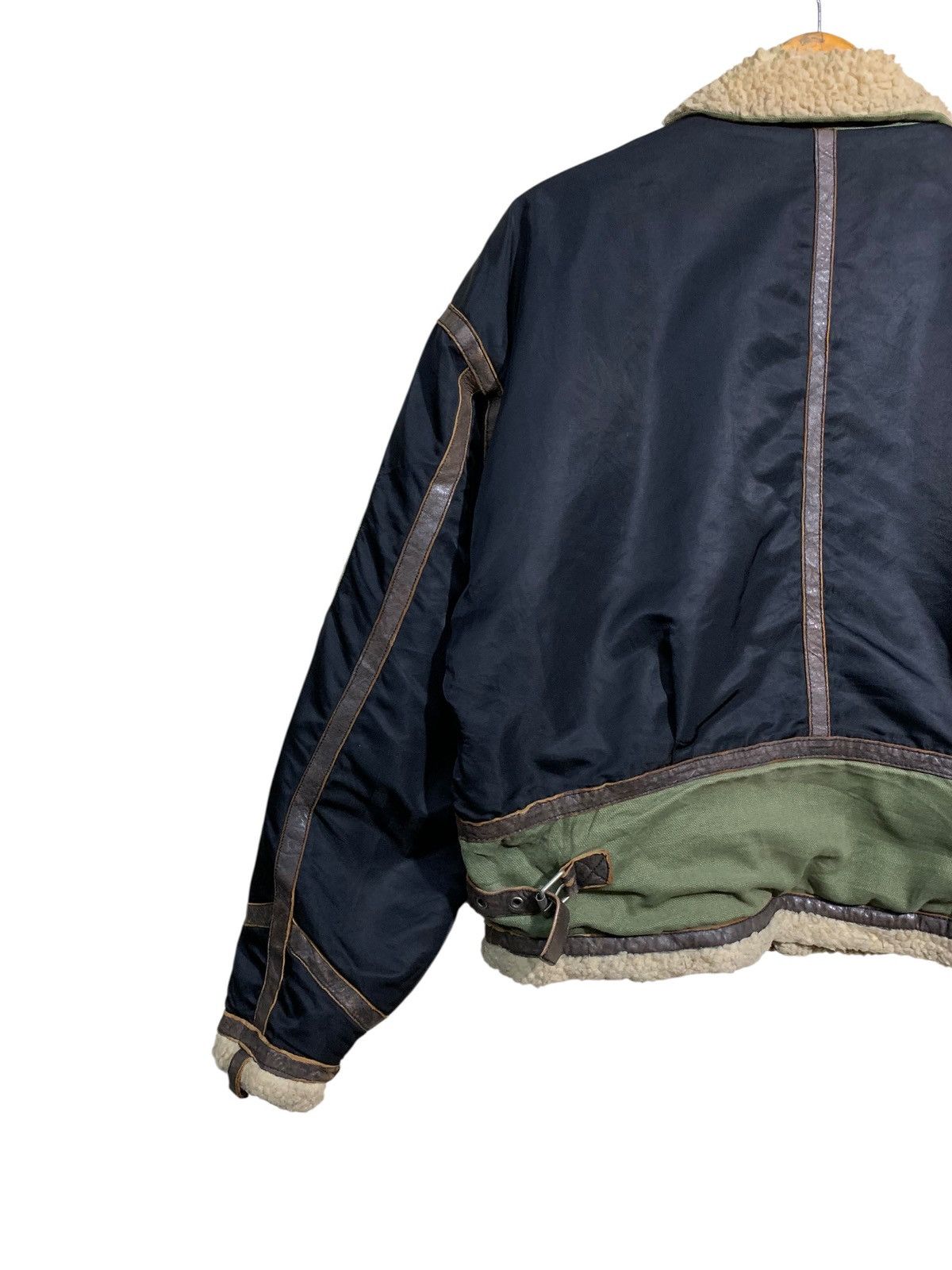 Japanese Brand 🔥VERSO SPLIT CANVAS/LEATHER SHERPA JACKETS Size US L / EU 52-54 / 3 - 6 Thumbnail