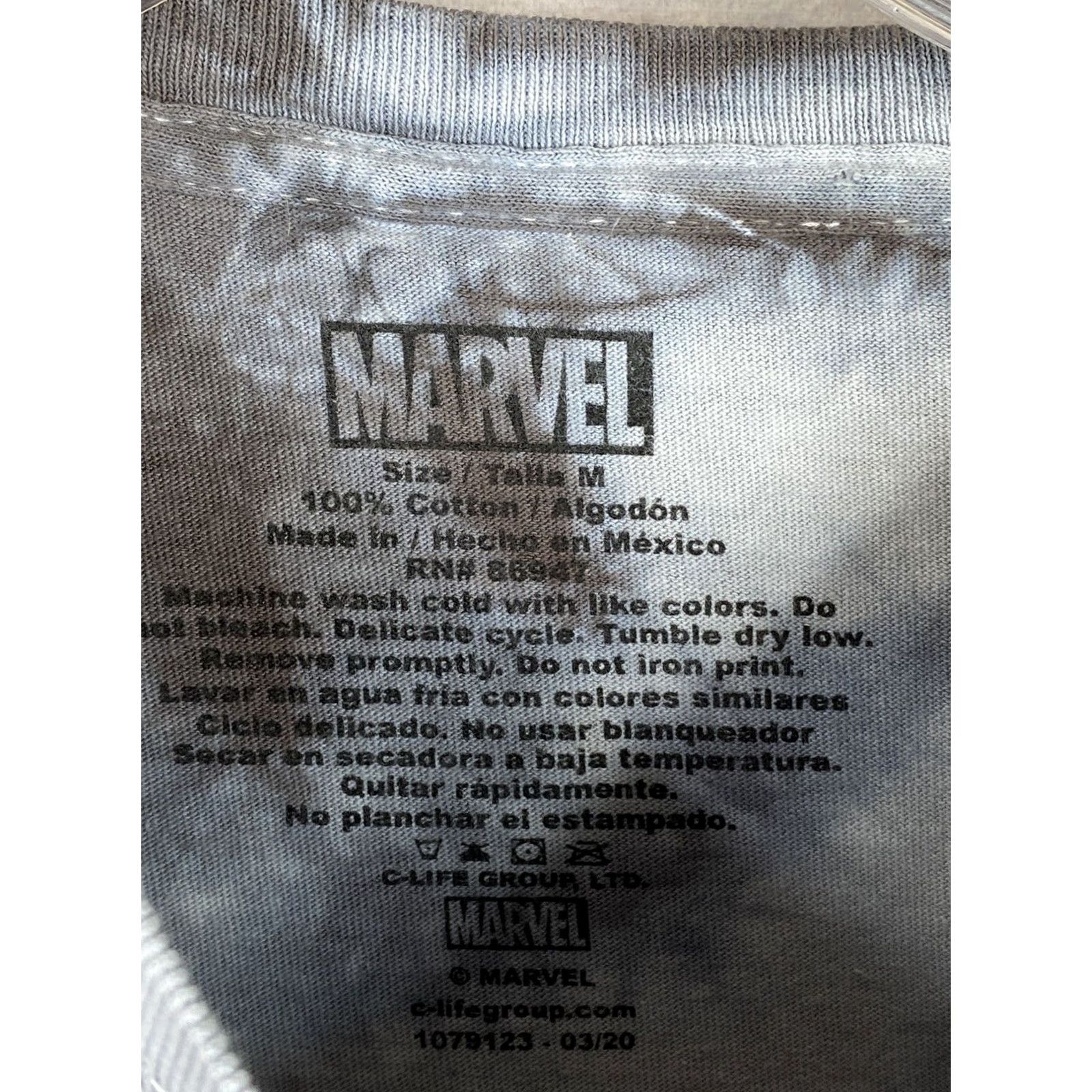 Vintage Marvel Tee Shirt Mens M Tie Dye Gray Black Widow Graphic Short Sleeve Shirt Size US M / EU 48-50 / 2 - 3 Thumbnail