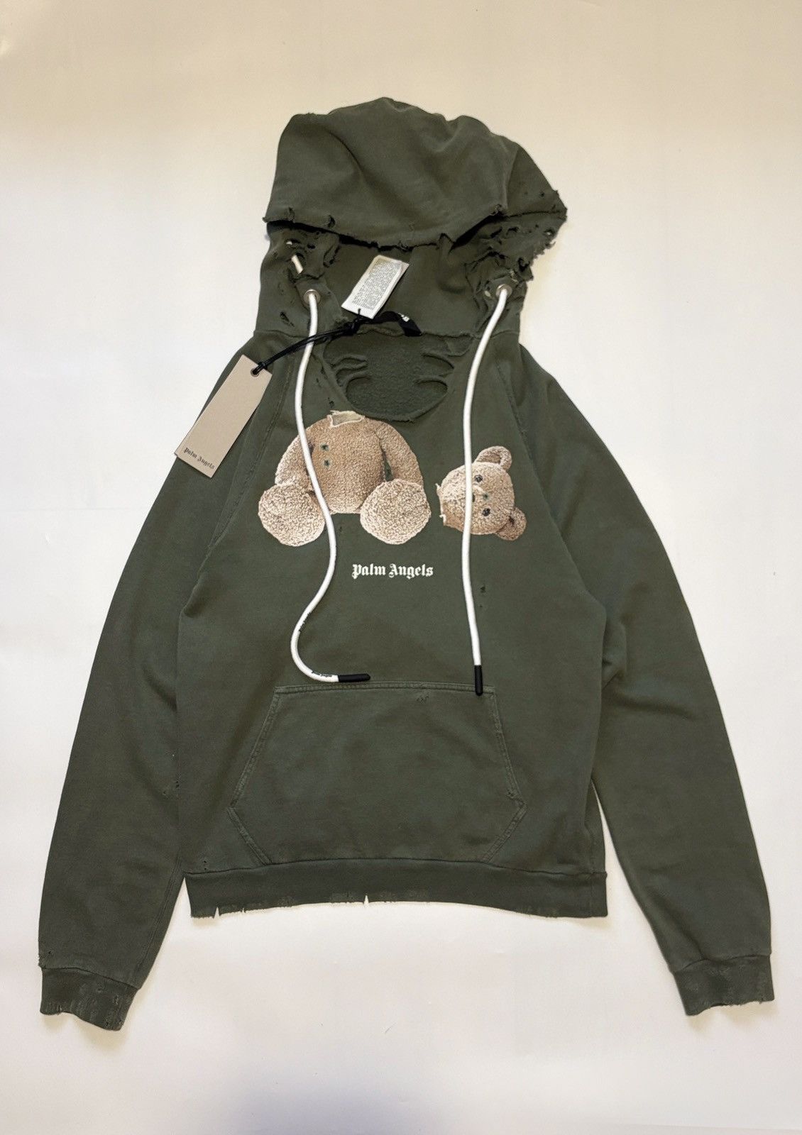 Palm Angels Palm Angels Trashed Distressed Bear Hoodie Size US M / EU 48-50 / 2 - 1 Thumbnail