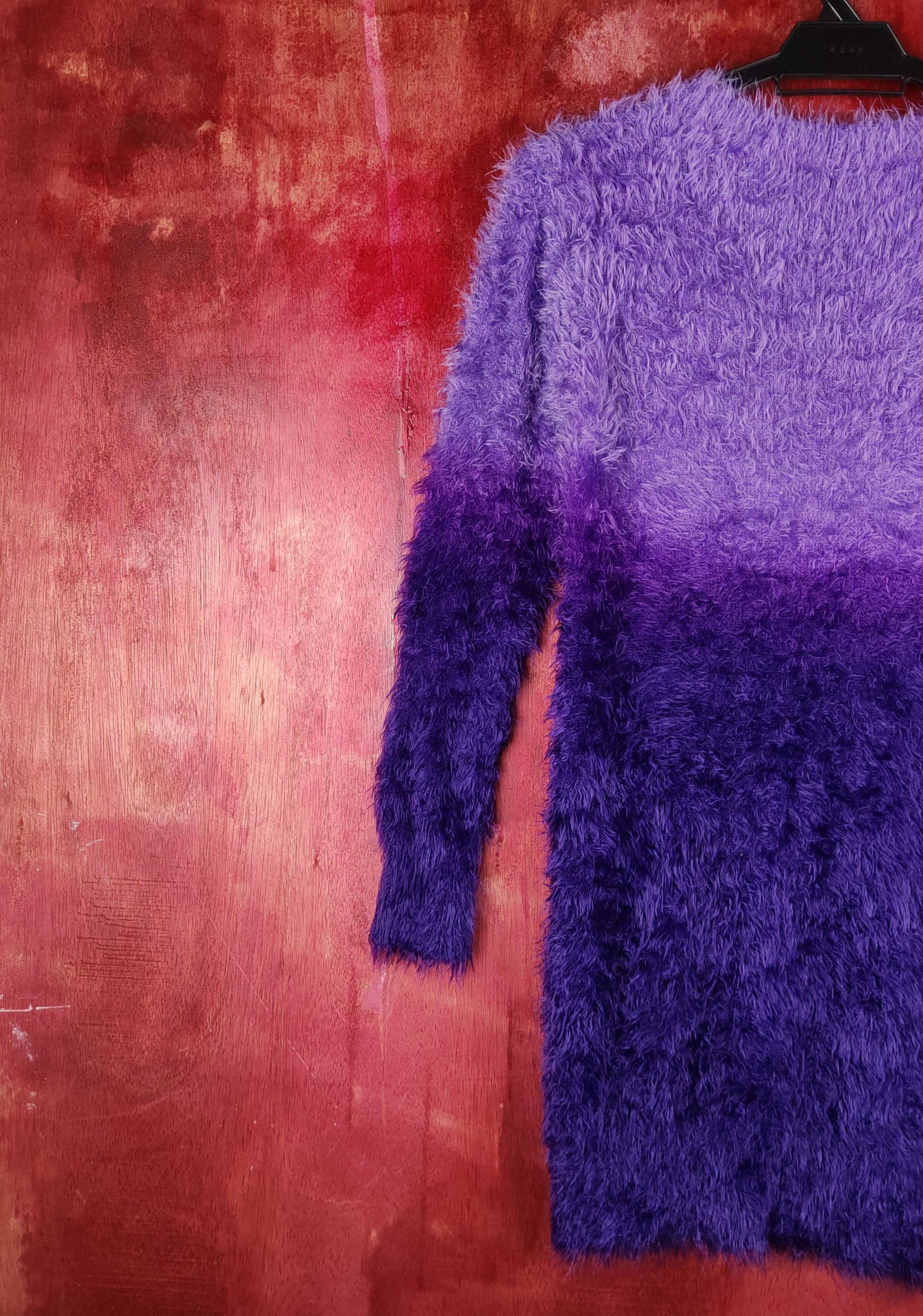 Homespun Knitwear × Japanese Brand Japanese Brand Purple Shag Shaggy Fur Mohair Knitwear #S1950 Size S / US 4 / IT 40 - 8 Thumbnail