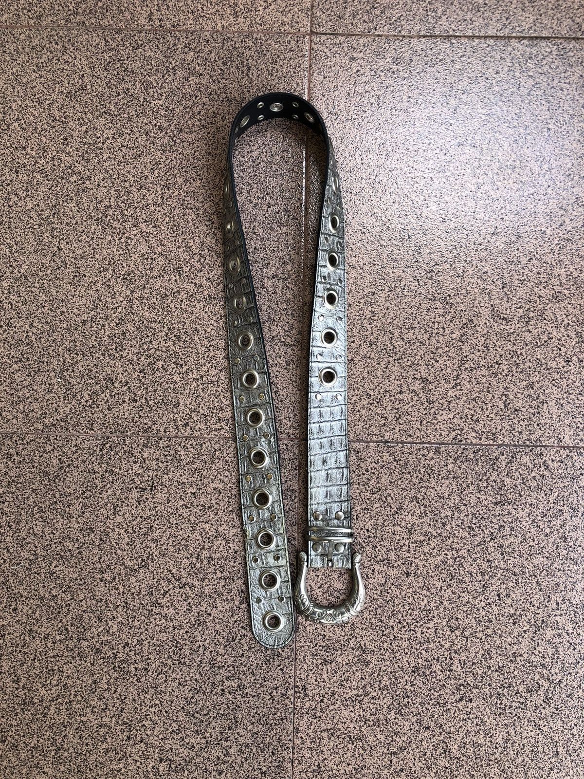 Japanese Brand Silver belt Leather studded like lgb if six was nine Size ONE SIZE - 4 Thumbnail