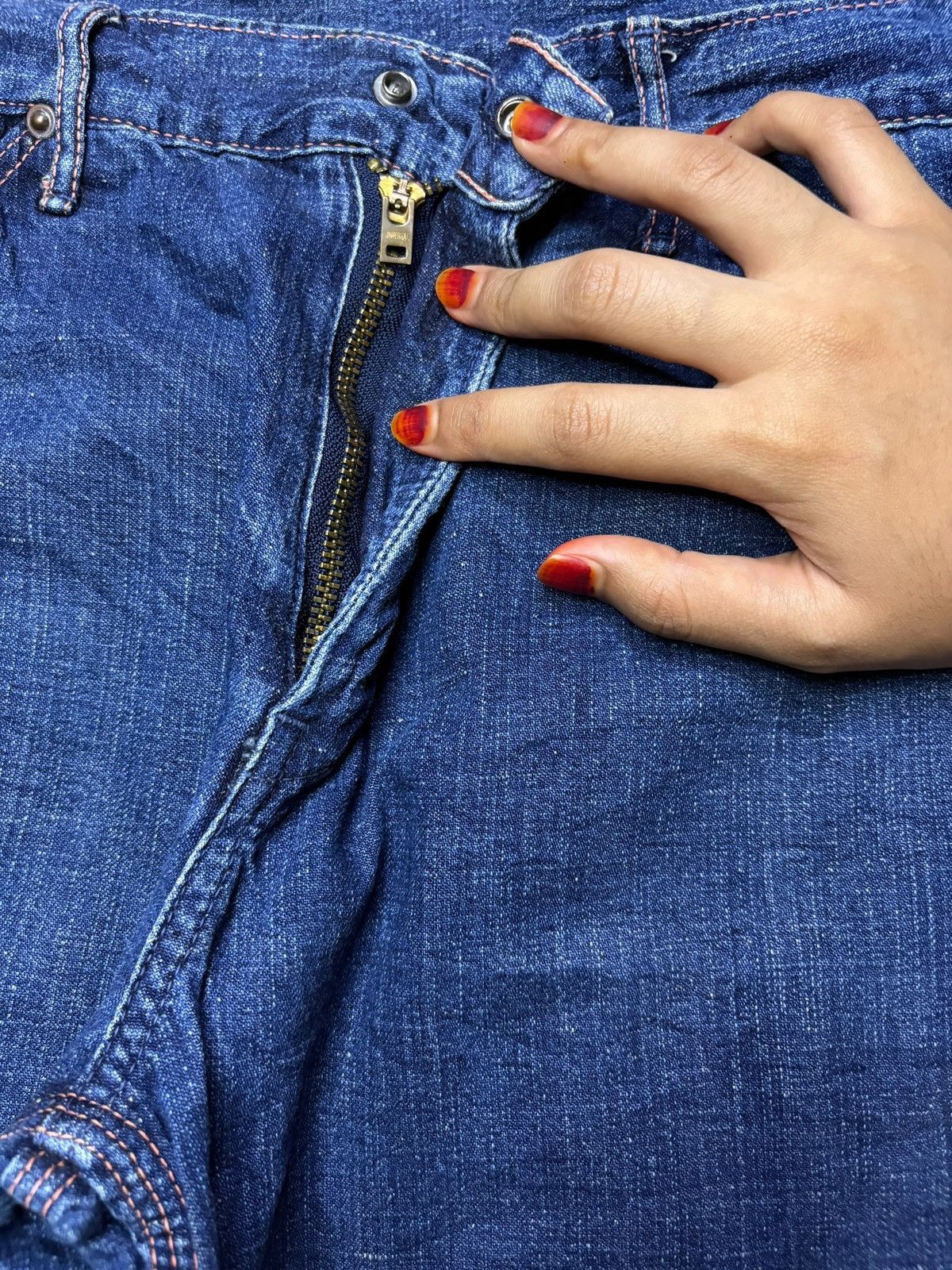 Japanese Brand × Orslow Vintage Or Slow Carpenter Loose Baggy Jeans Size US 29 - 3 Thumbnail