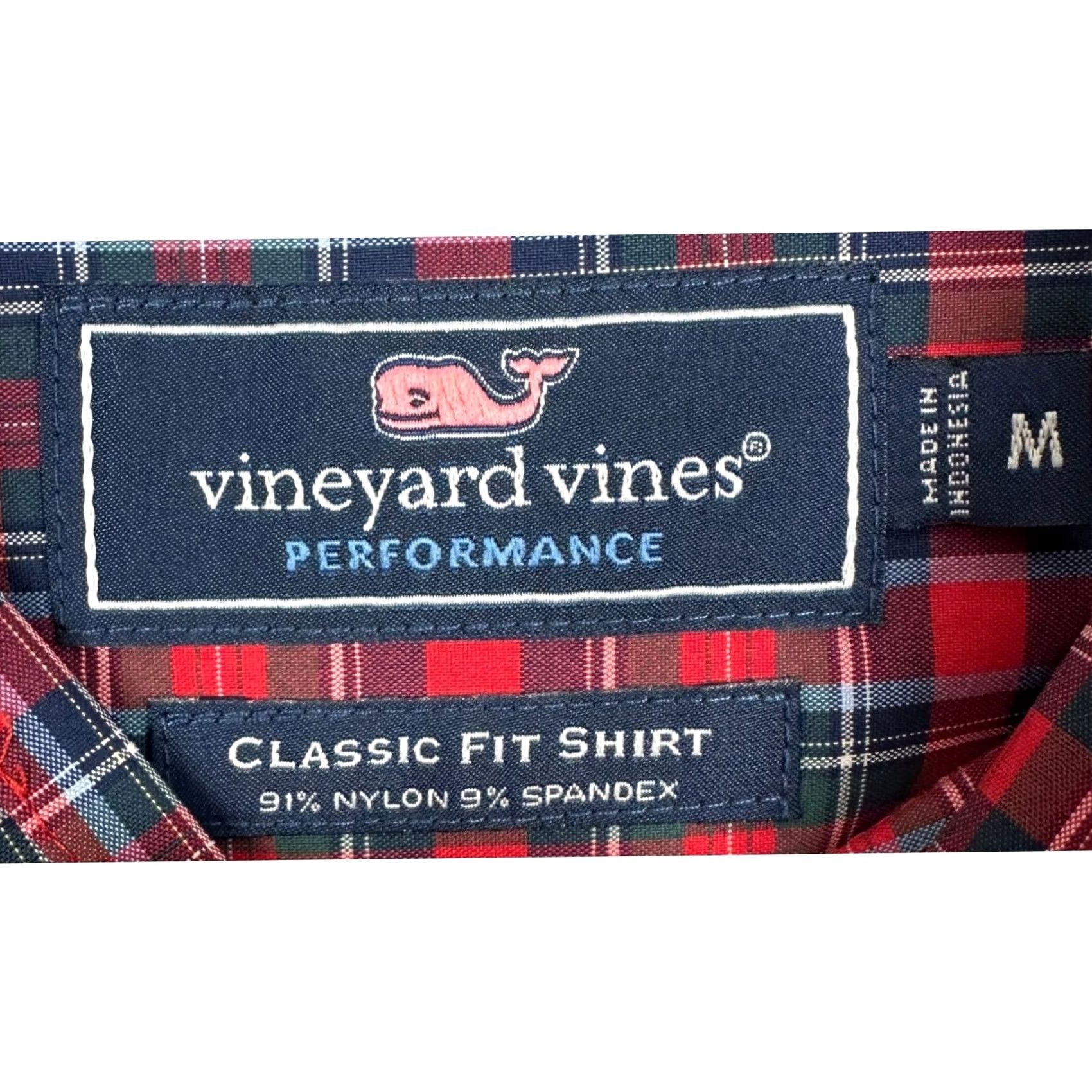 Vineyard Vines Vineyard Vines Shirt Men M Red Blue Plaid Button Up Performance Classic Fit Size US M / EU 48-50 / 2 - 4 Thumbnail