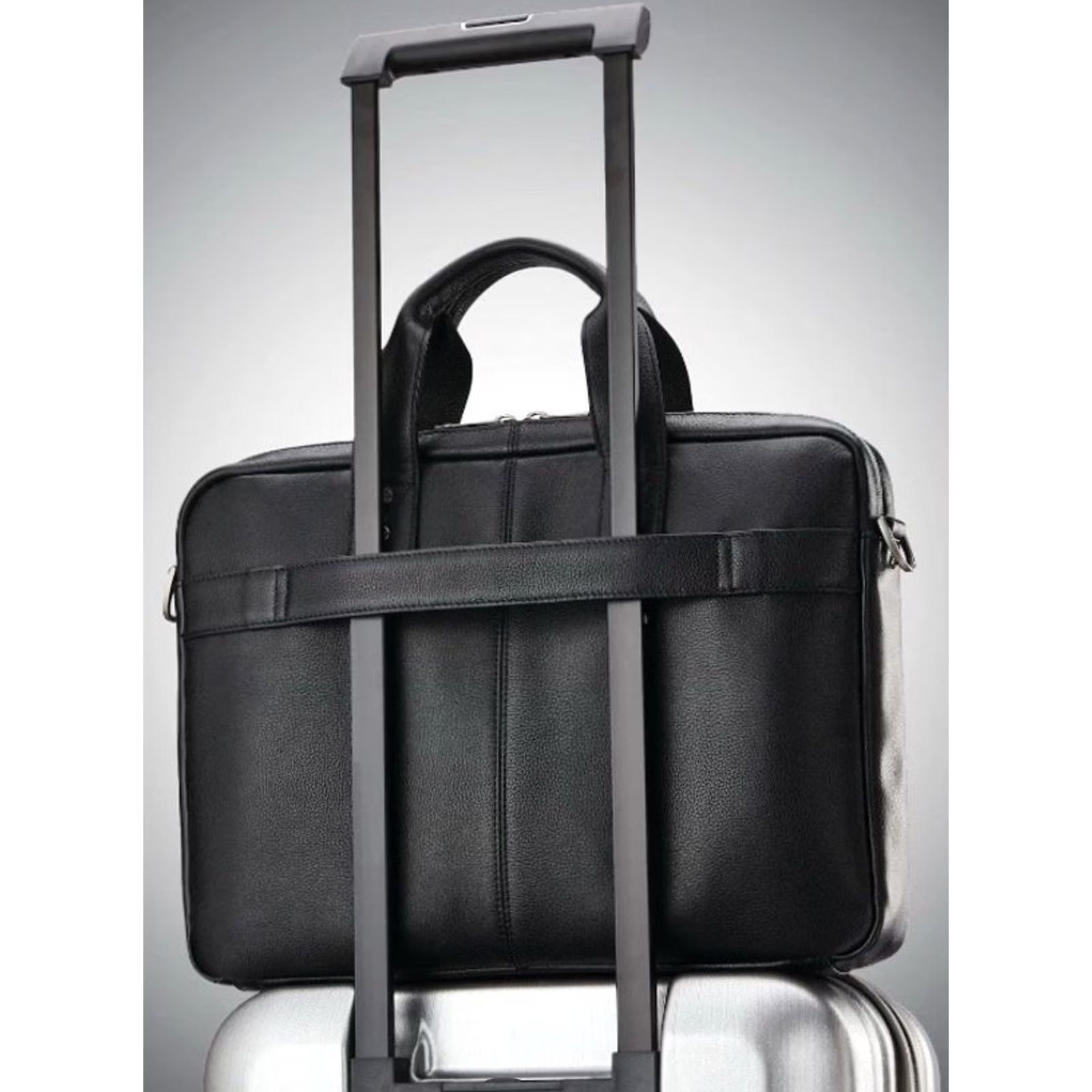 Samsonite Samsonite Leather Slim Brief Briefcase Bag - NWOT Men Medium Black Leather 15.3in H x 11.3in L 2.3in W Briefcase/Document Case Mens Size US 31 - 4 Thumbnail