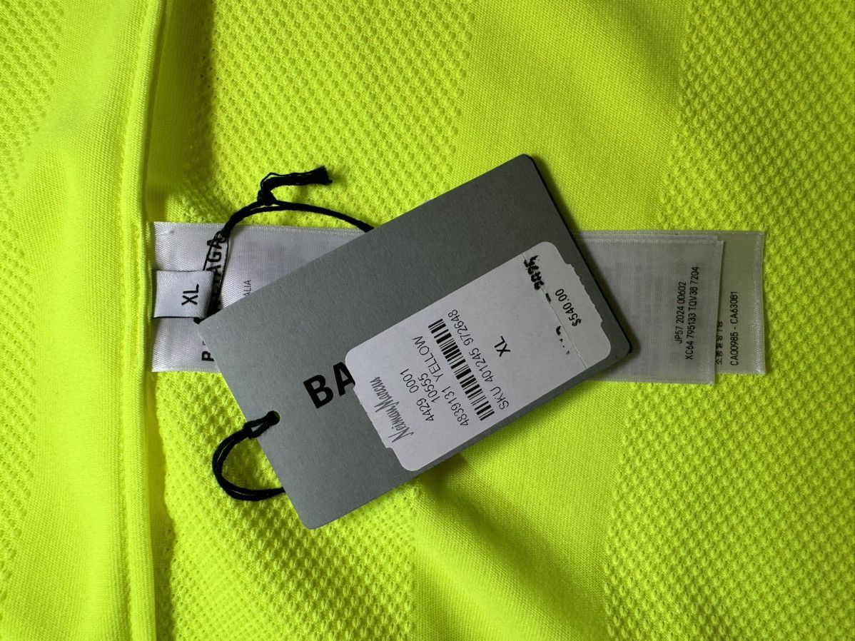 Balenciaga Balenciaga Fluo Yellow Striped Mesh Shirt Size XL Size US XL / EU 56 / 4 - 17 Thumbnail