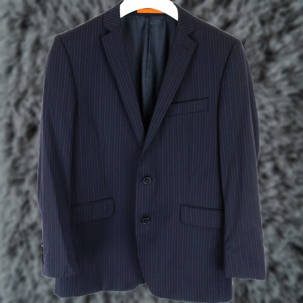 Ben Sherman BEN SHERMAN Blazer Men's EU 48S Pinstriped Lined Single Breasted Navy Blazer Size 48R - 1 Thumbnail