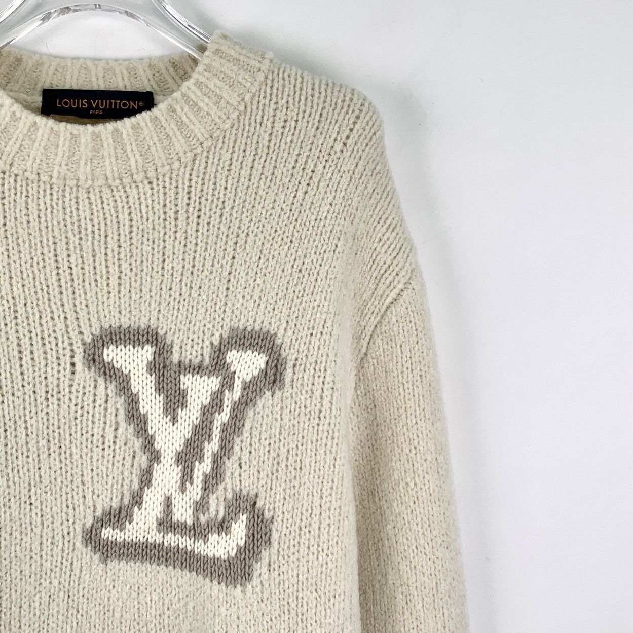 Louis Vuitton Louis Vuitton Off-white Wool Long Sleeve Knit Sweater K26WX Size M / US 6-8 / IT 42-44 - 3 Thumbnail