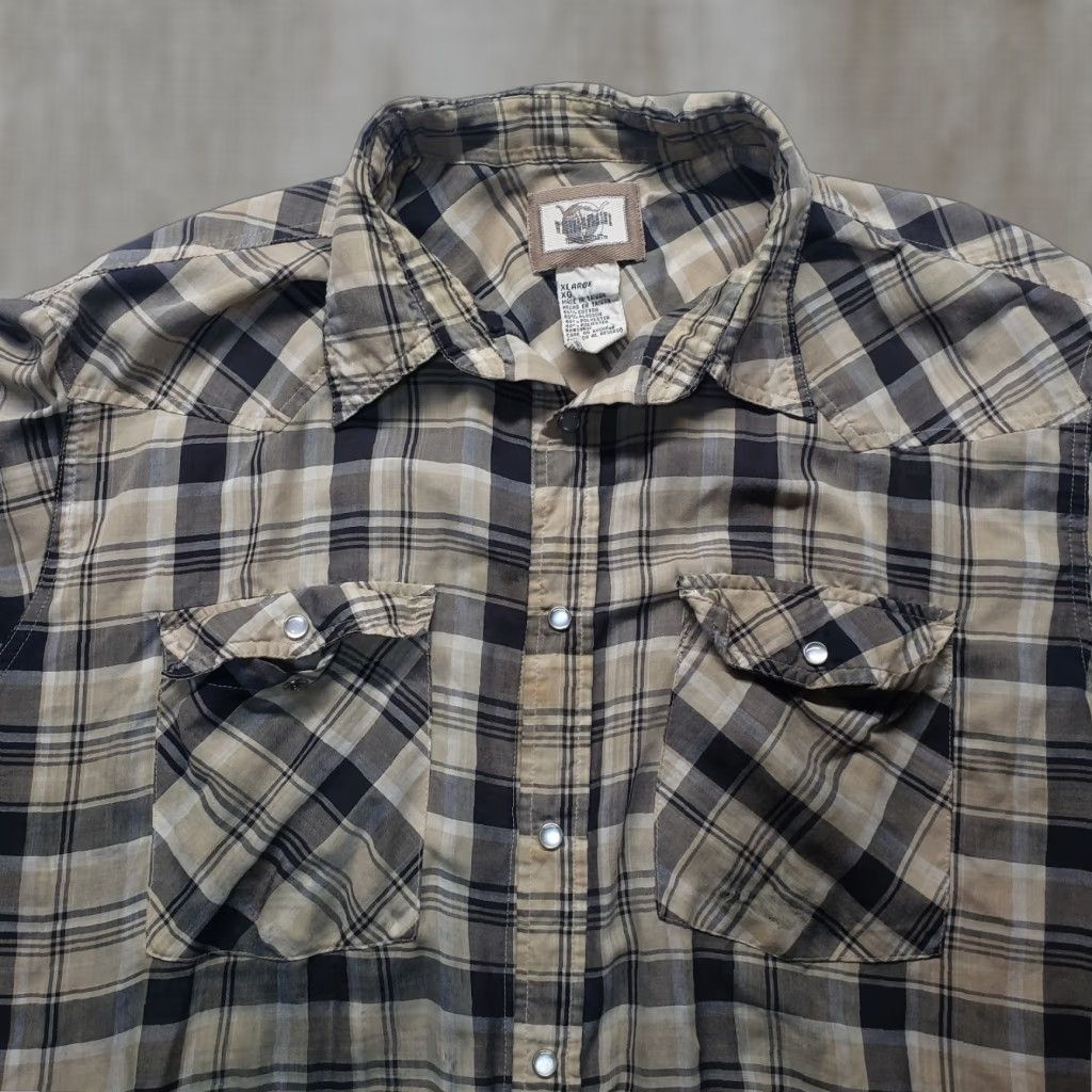 Vintage Vintage Ivy Crew Brown Plaid Long Sleeve Collared Button Up Shirt Adult Men's 2XL Retro 80s 90s Cotton Size US XXL / EU 58 / 5 - 1 Thumbnail