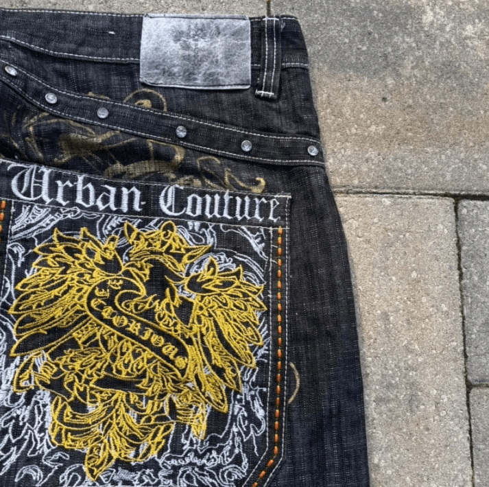Japanese Brand American Fashion Oversize Embroidery Printing Baggy Jean Size US 32 / EU 48 - 3 Thumbnail
