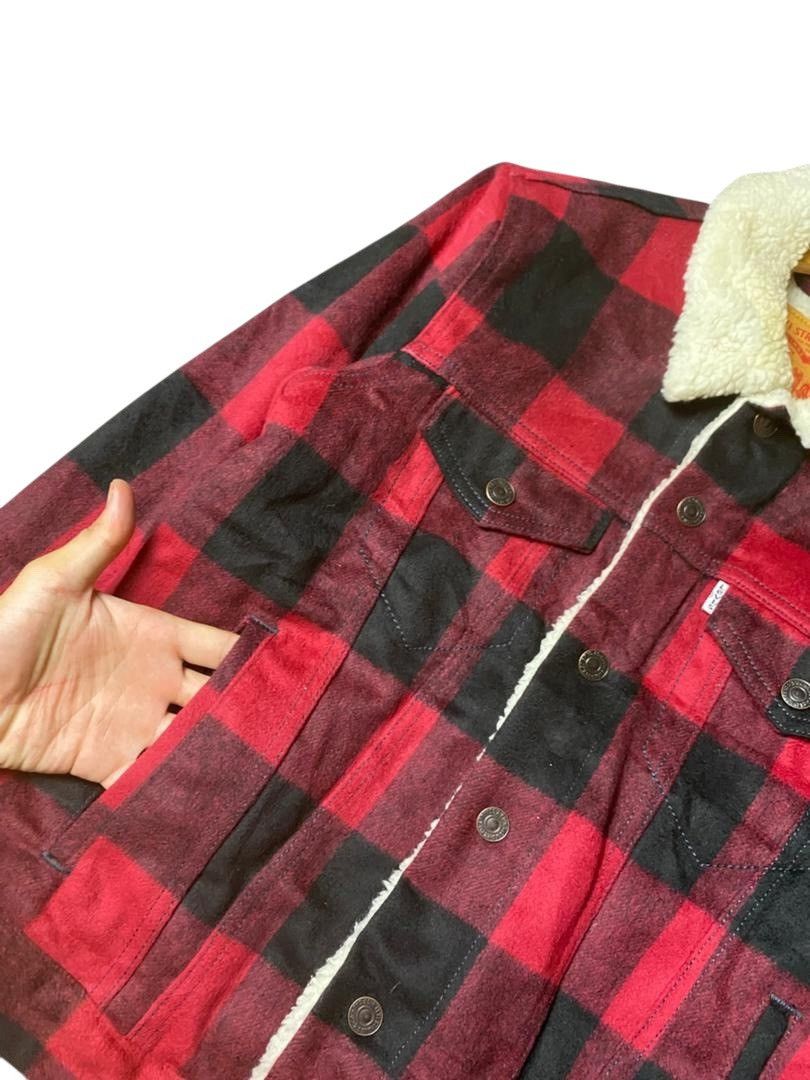 Levi's Levis Strauss & Co. Plaid Sherpa Jacket (146) Size US XXS / EU 40 - 6 Thumbnail