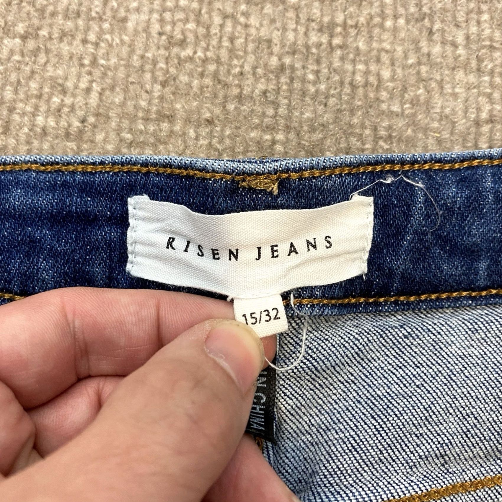 Vintage Risen Jeans Women's 32 High Rise Crossover Asymmetrical Zipper Denim Boho Blue Size 24" / US 00 / IT 34 - 5 Thumbnail