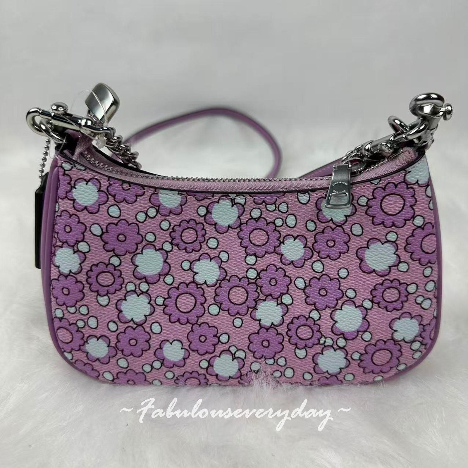 Coach Coach Teri Mini Crossbody Bag Floral Print Canvas/Im/Lilac Size ONE SIZE - 4 Thumbnail
