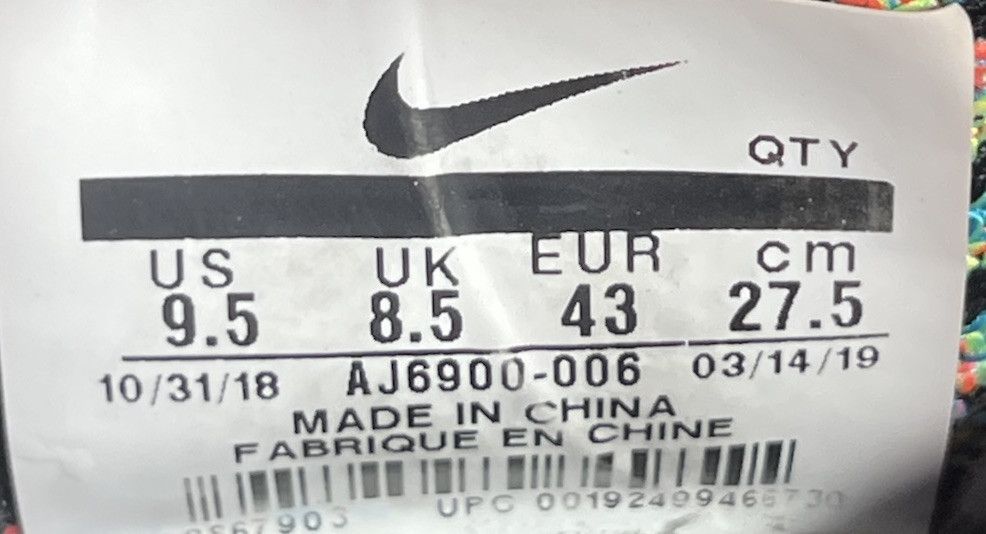 Nike Nike Air Vapormax Flyknit 3 Multi Color Men's Size 9.5 Shoes Size US 9.5 / EU 42-43 - 11 Thumbnail