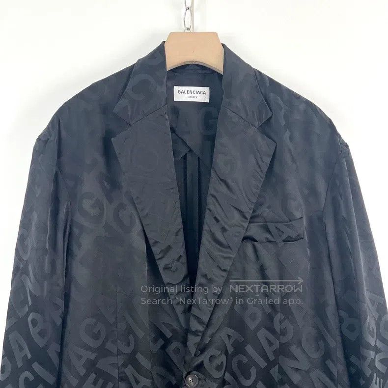 Balenciaga Balenciaga Black Hidden Logo Silk Blazer Jacket Size US S / EU 44-46 / 1 - 4 Thumbnail