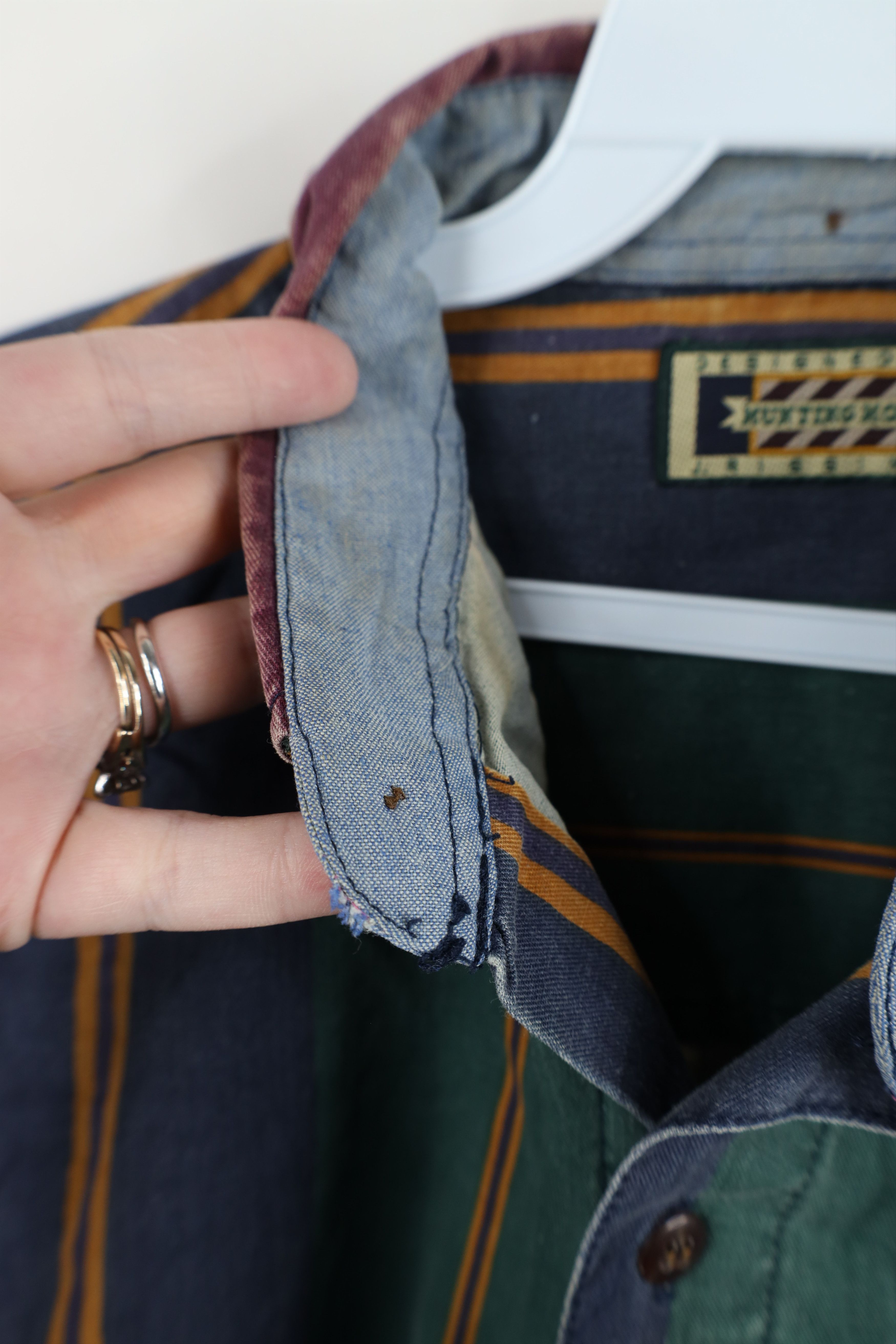 Vintage Vintage 90s Streetwear Rainbow Striped Button Shirt Size US M / EU 48-50 / 2 - 9 Thumbnail