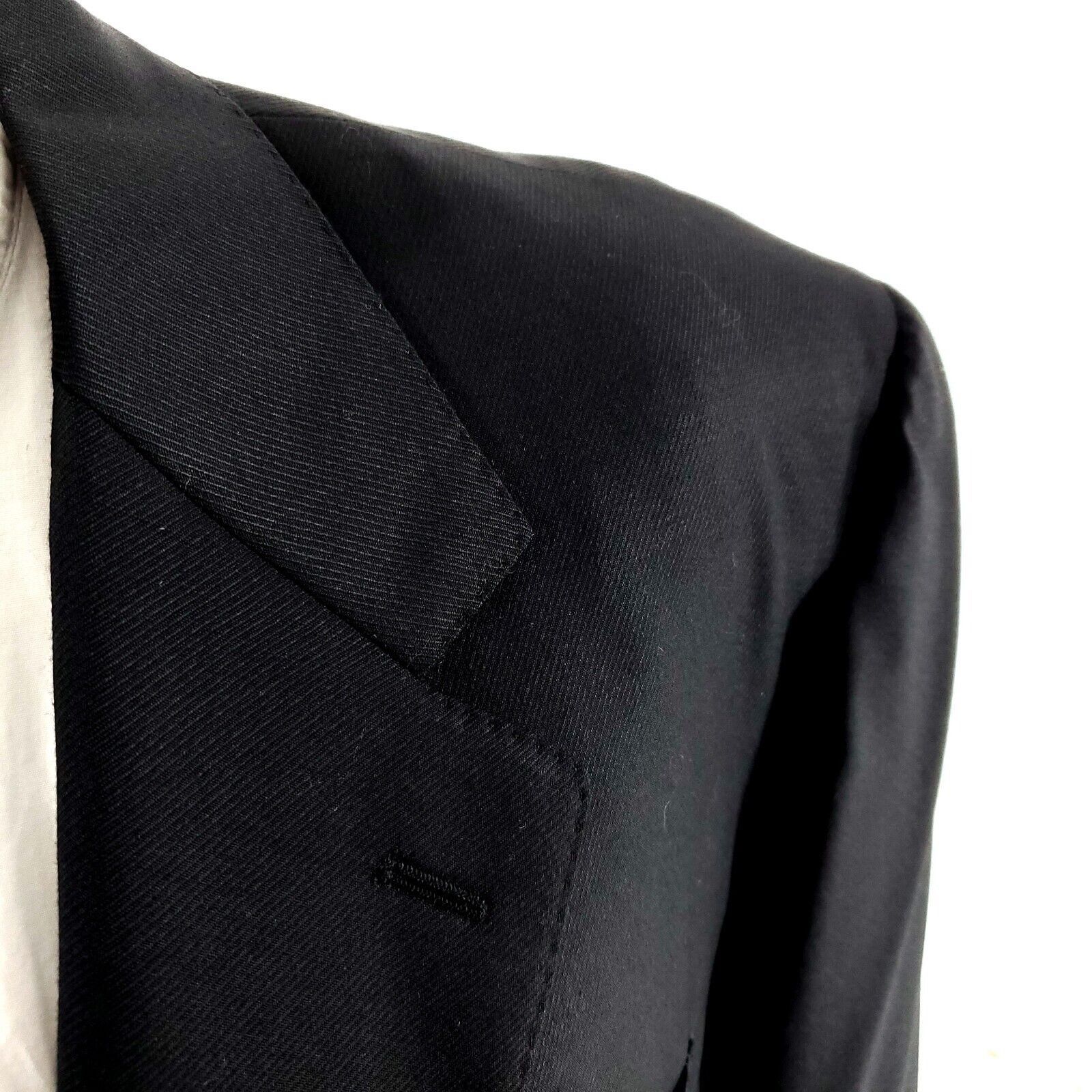 Canali Canali Saks Fifth Ave Wool 3 Button Blazer 44L Black Twill T Size 44L - 2 Thumbnail