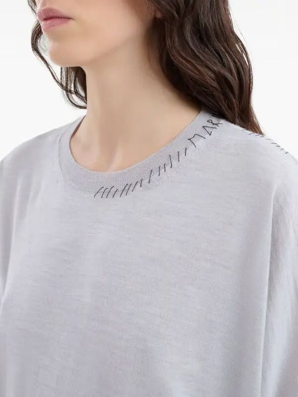 Marni o1w1db11125 Decorative-Stitching Knitted Top in Grey Size L / US 10 / IT 46 - 4 Thumbnail