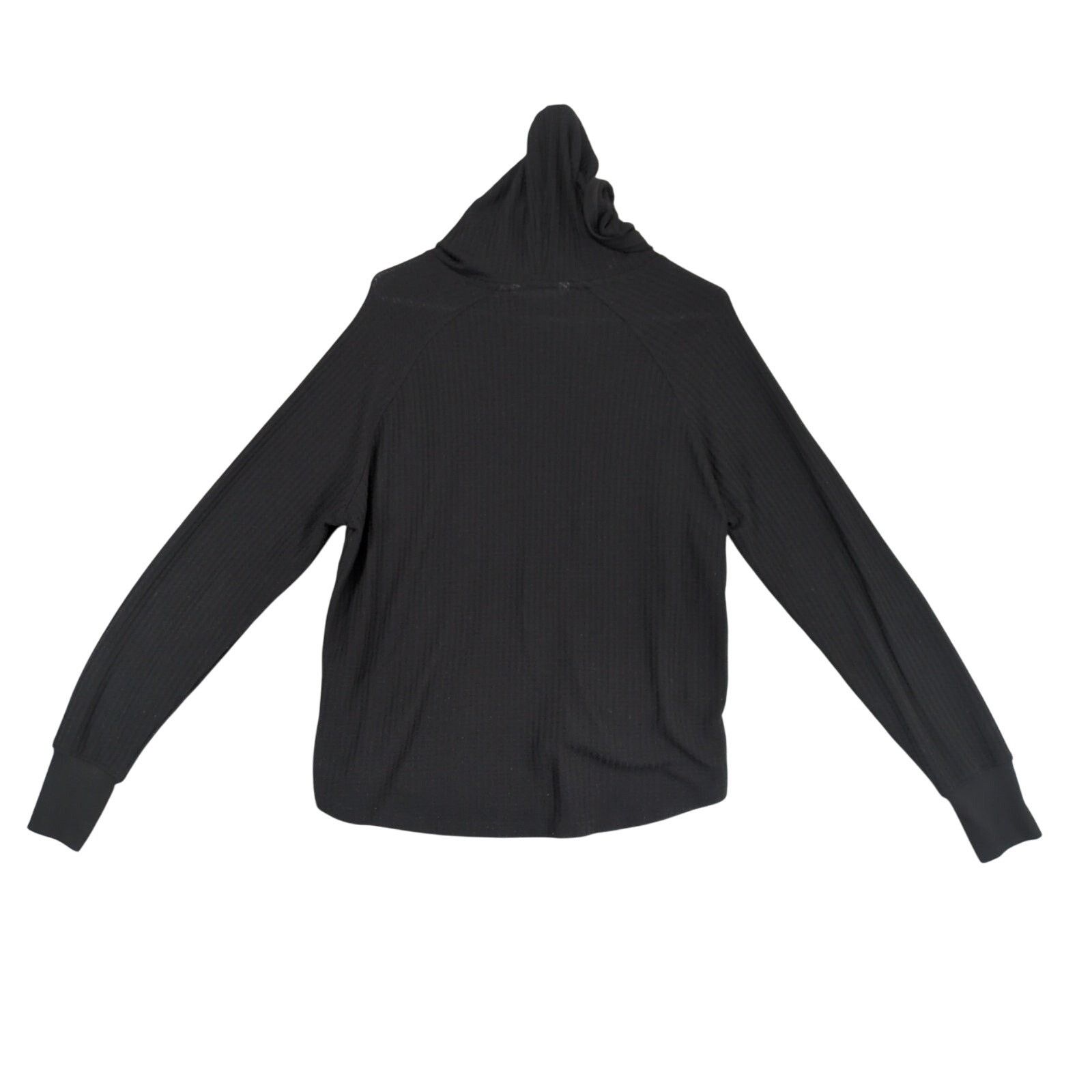 Calvin Klein Calvin Klein Jeans Women's M Black Waffle Knit Hoodie Top Size M / US 6-8 / IT 42-44 - 3 Thumbnail