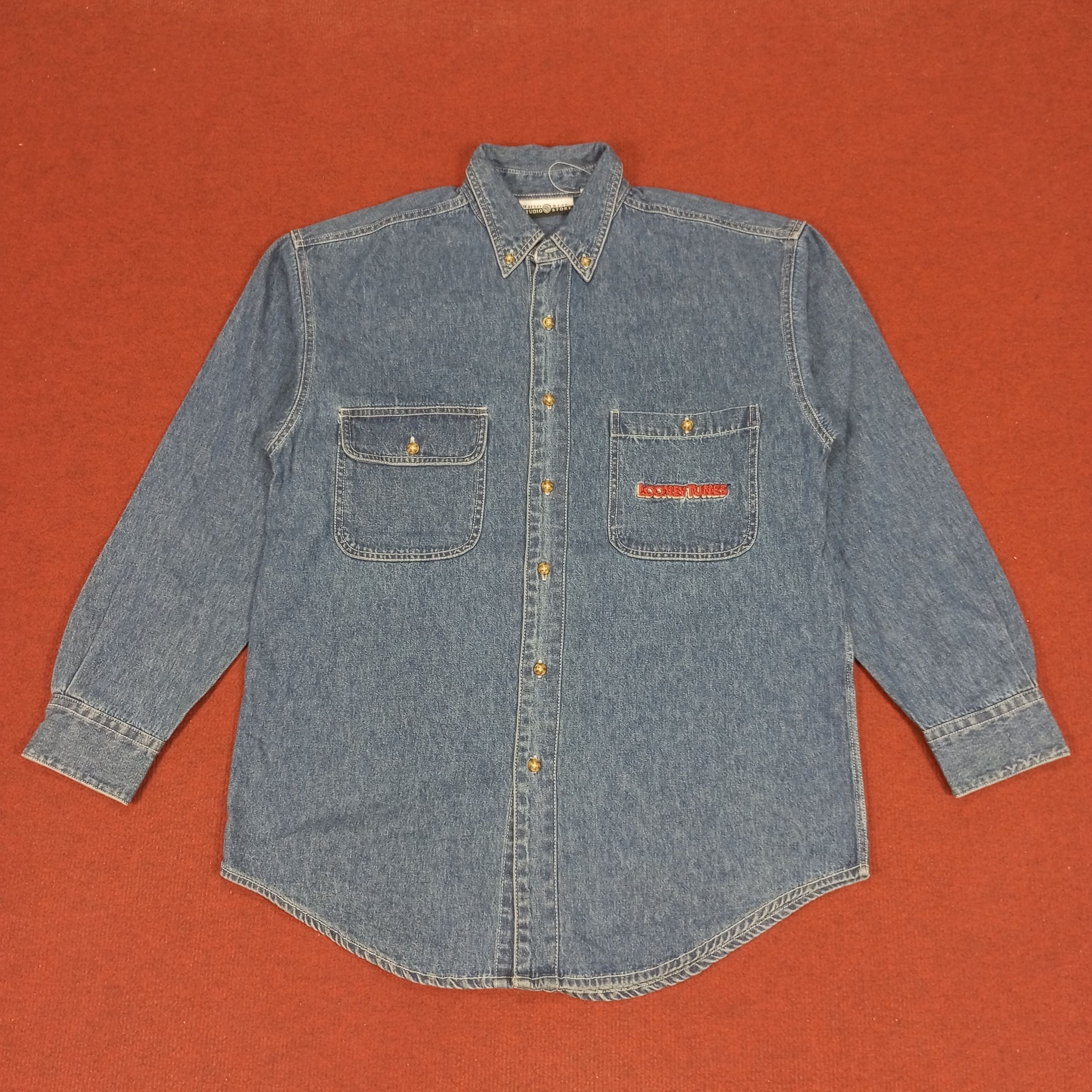 Cartoon Network × Vintage × Warner Bros Looney Tunes Warner Bros Characters Design Denim Shirt Size US S / EU 44-46 / 1 - 3 Thumbnail