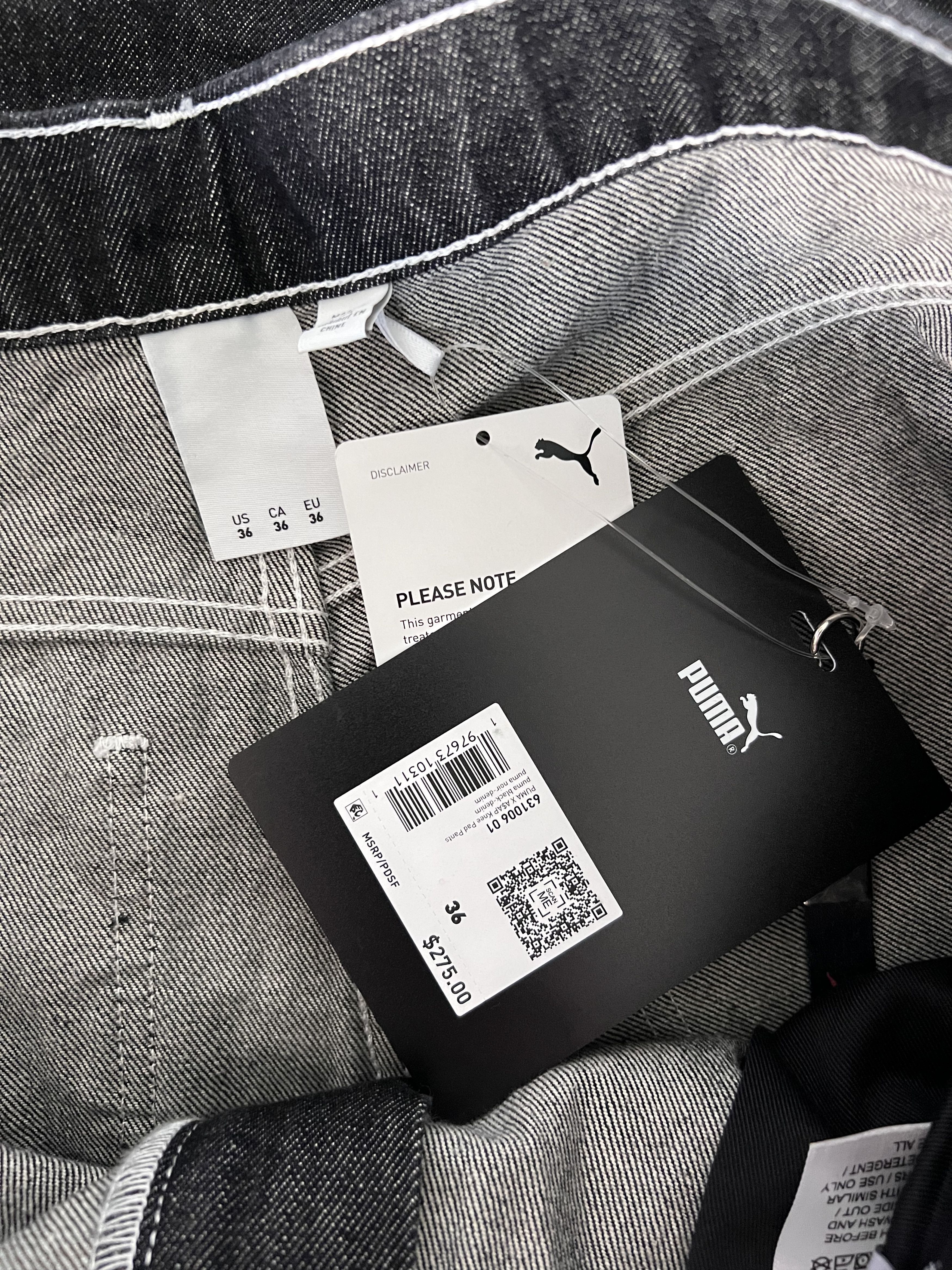 A$AP Rocky × Puma A$AP Rocky Puma F1 Knee Pad Denim Jeans in Black Size US 36 / EU 52 - 9 Thumbnail