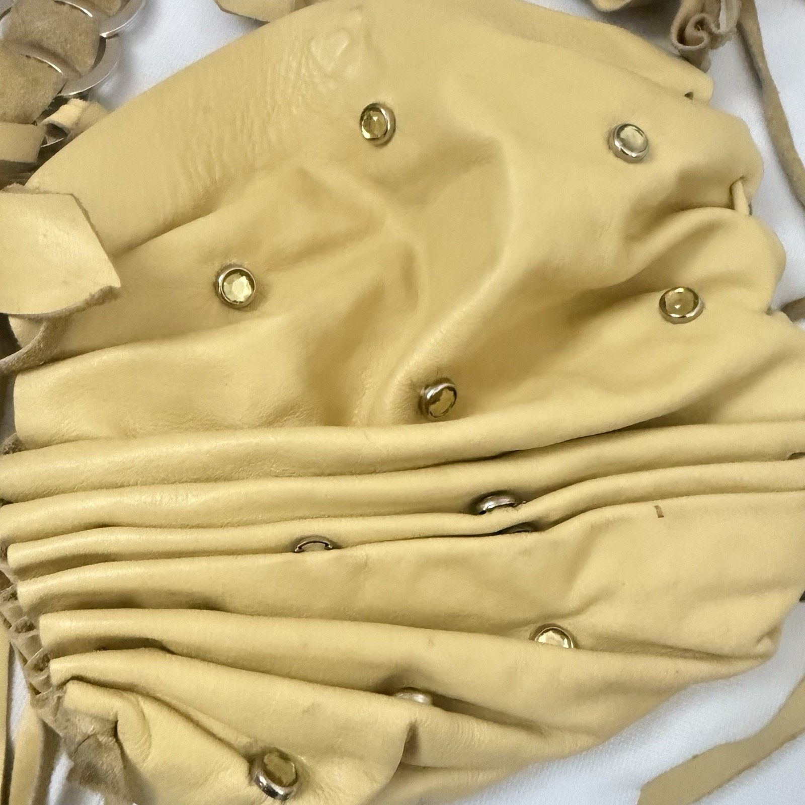 Other David Galan Designer Change Bag Jeweled Yellow Leather Boho Size ONE SIZE - 3 Thumbnail