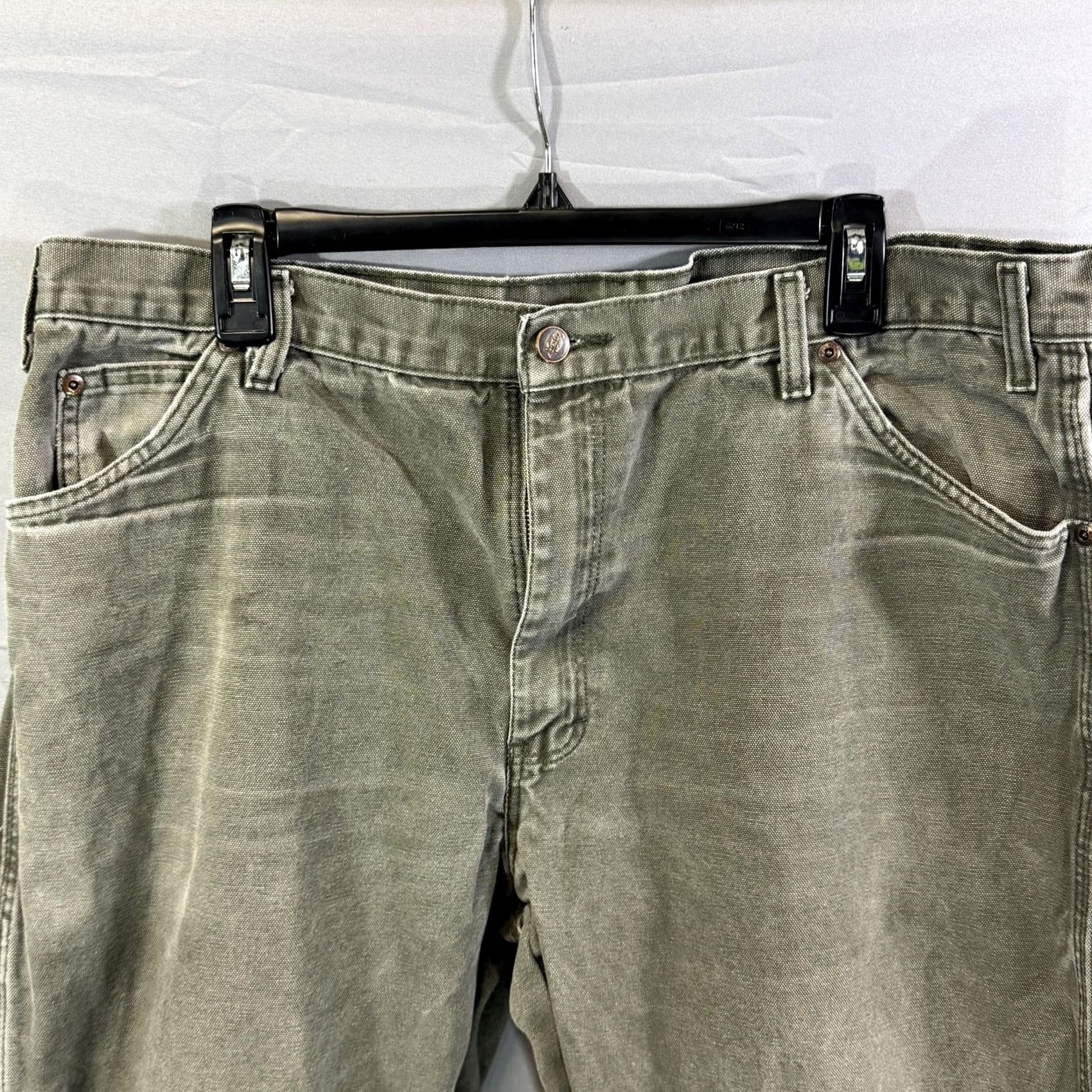 Dickies VINTAGE? NO. Dickies Carpenter Pants Mens 40x30 Green Canvas Job Pants? Size US 40 / EU 56 - 3 Thumbnail