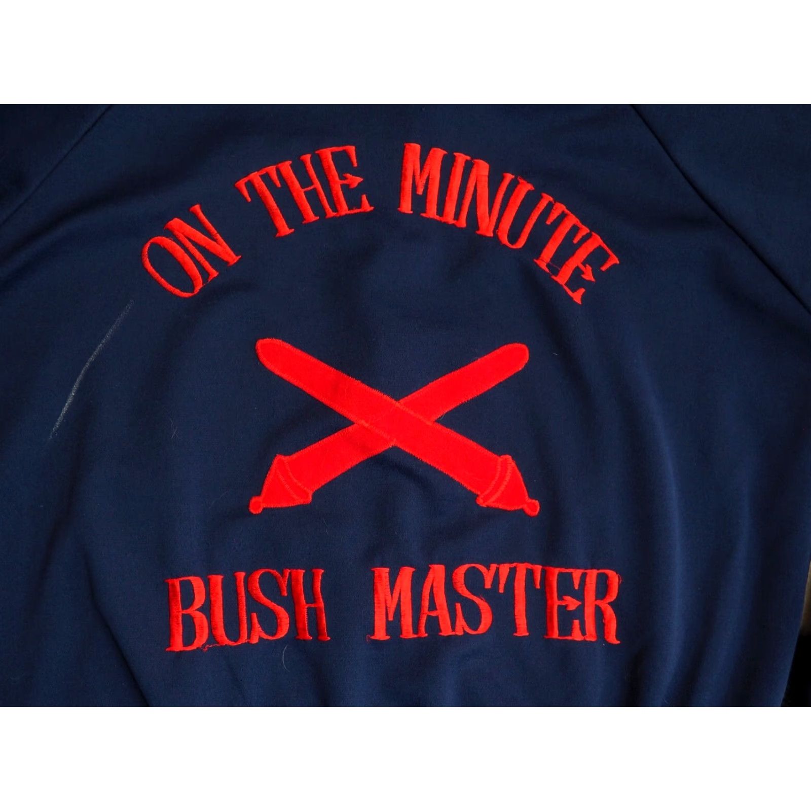 Vintage VINTAGE US Military Bush Master Chainstitch Navy Blue Souvenir Track Jacket L Mens Size US L / EU 52-54 / 3 - 4 Thumbnail