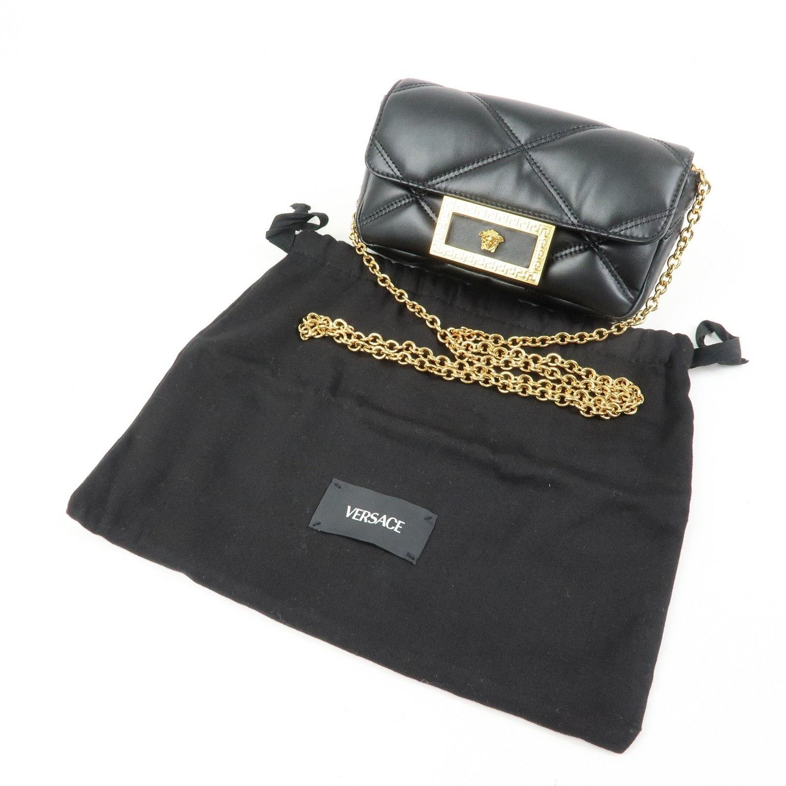 Versace Versace Medusa Quilted Lambskin Flap Bag Black Size ONE SIZE - 8 Thumbnail