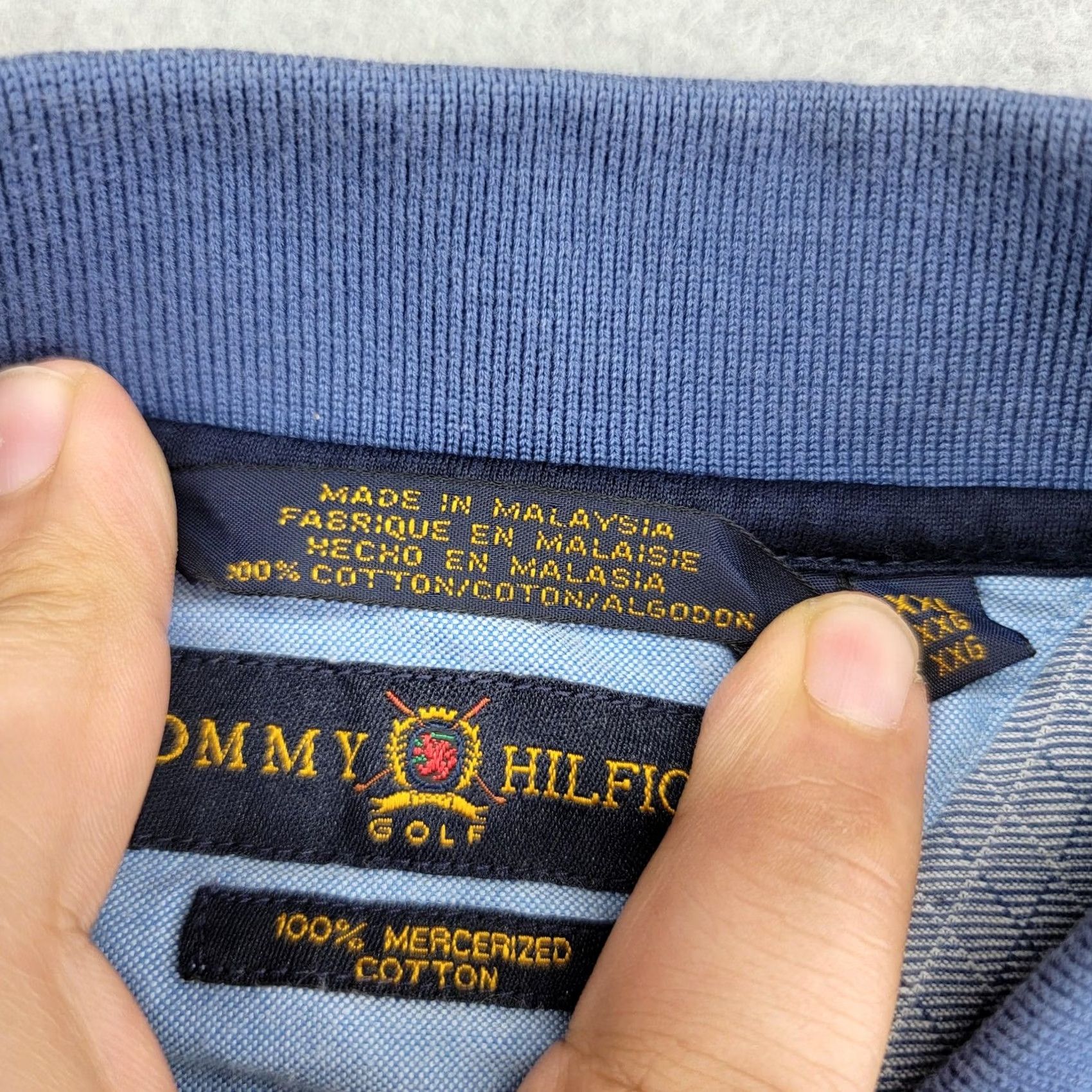 Tommy Hilfiger Tommy Hilfiger Golf Polo Shirt Mens 2XL Blue Mercerized Cotton Diamond Crest Size US XXL / EU 58 / 5 - 6 Thumbnail