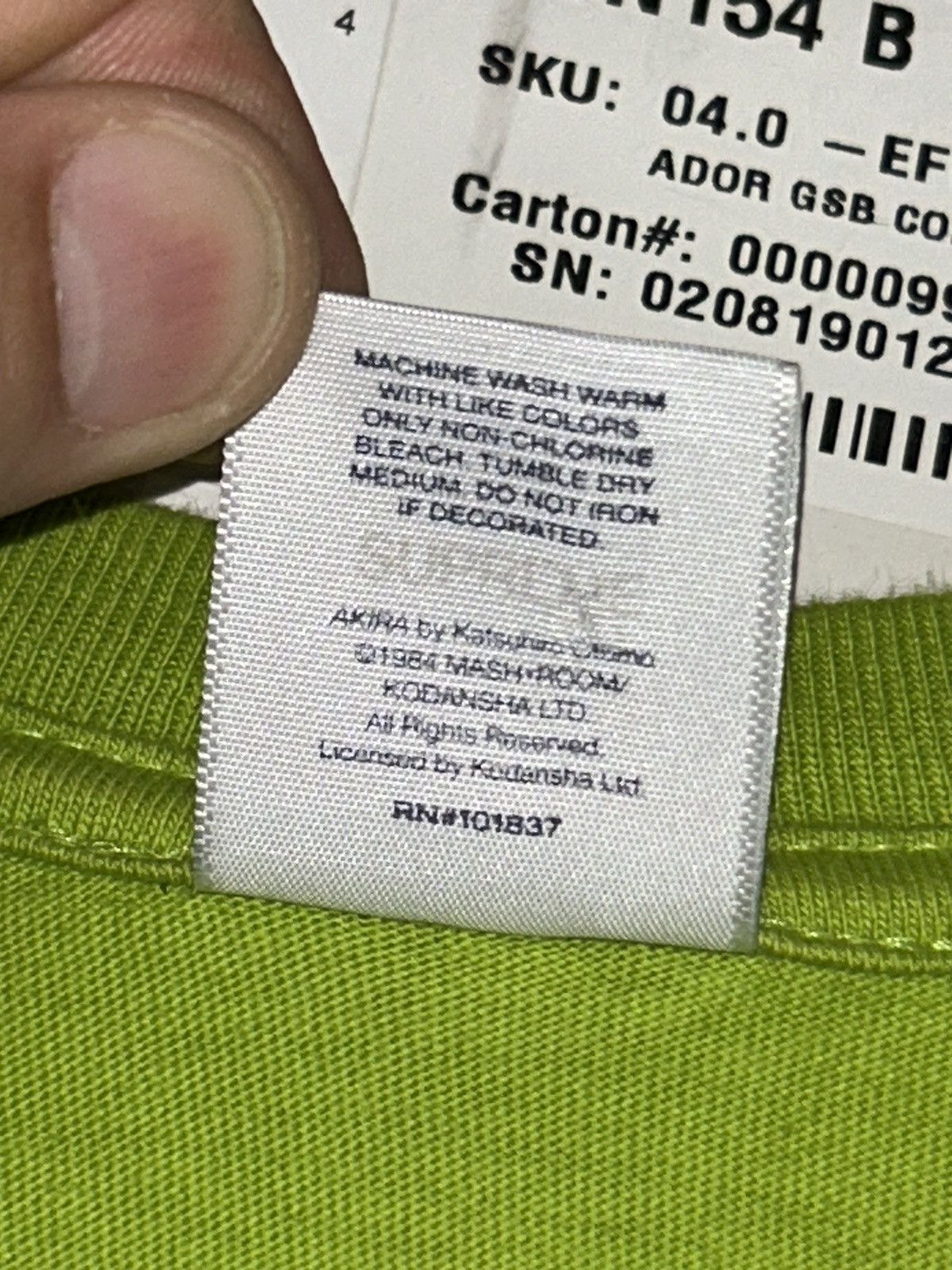 Supreme Supreme AKIRA Arm Tee Lime FW17 size Medium VNDS Size US M / EU 48-50 / 2 - 5 Thumbnail