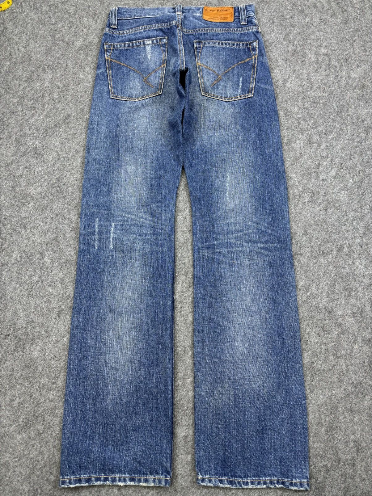 Japanese Brand 💥90s Style💥Flash Report Distressed Denim F805 Size US 28 / EU 44 - 12 Thumbnail