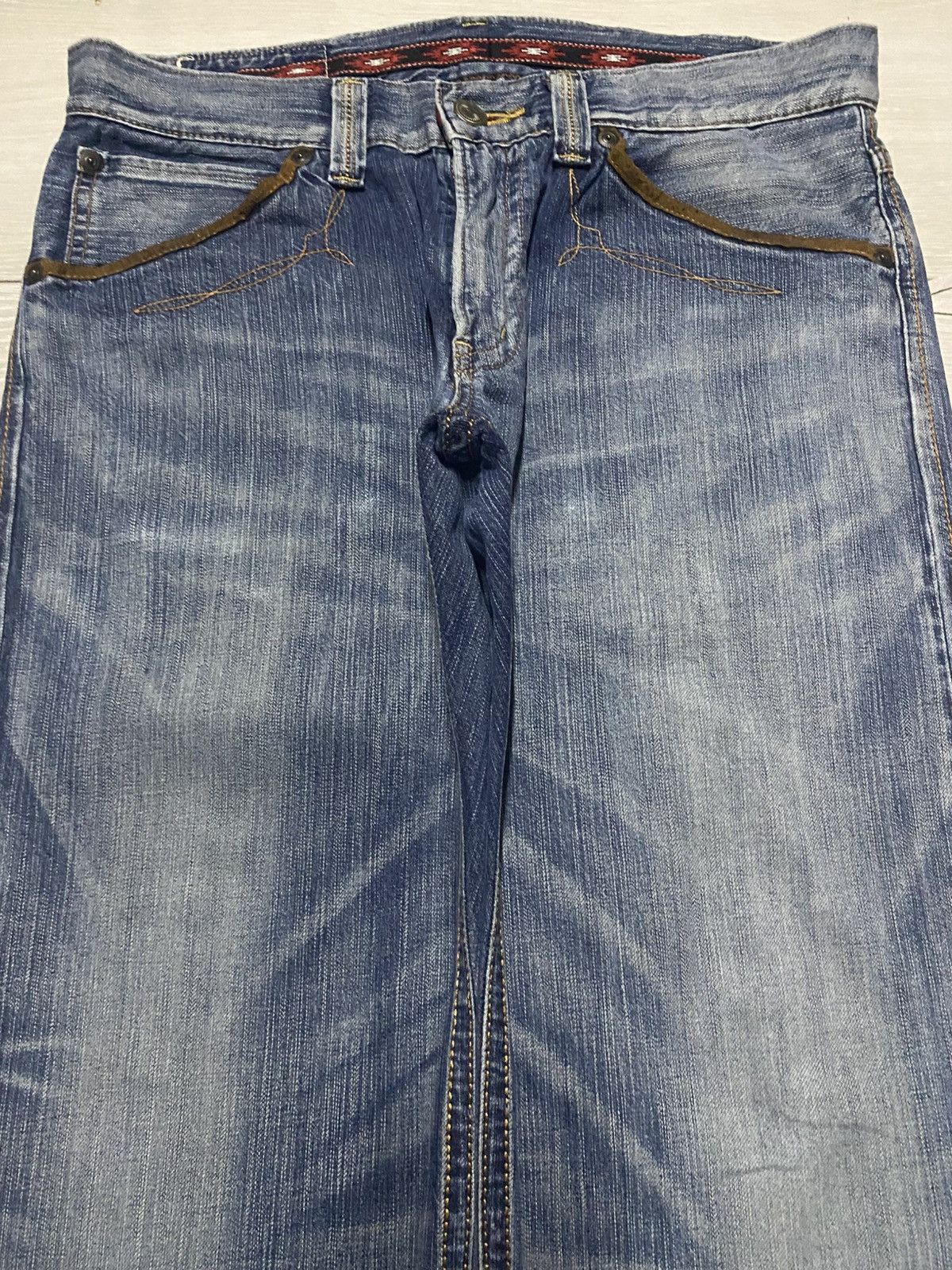 Edwin Vintage Edwin XV Fade Made Wash Distressed Baggy Jeans Size US 35 - 3 Thumbnail